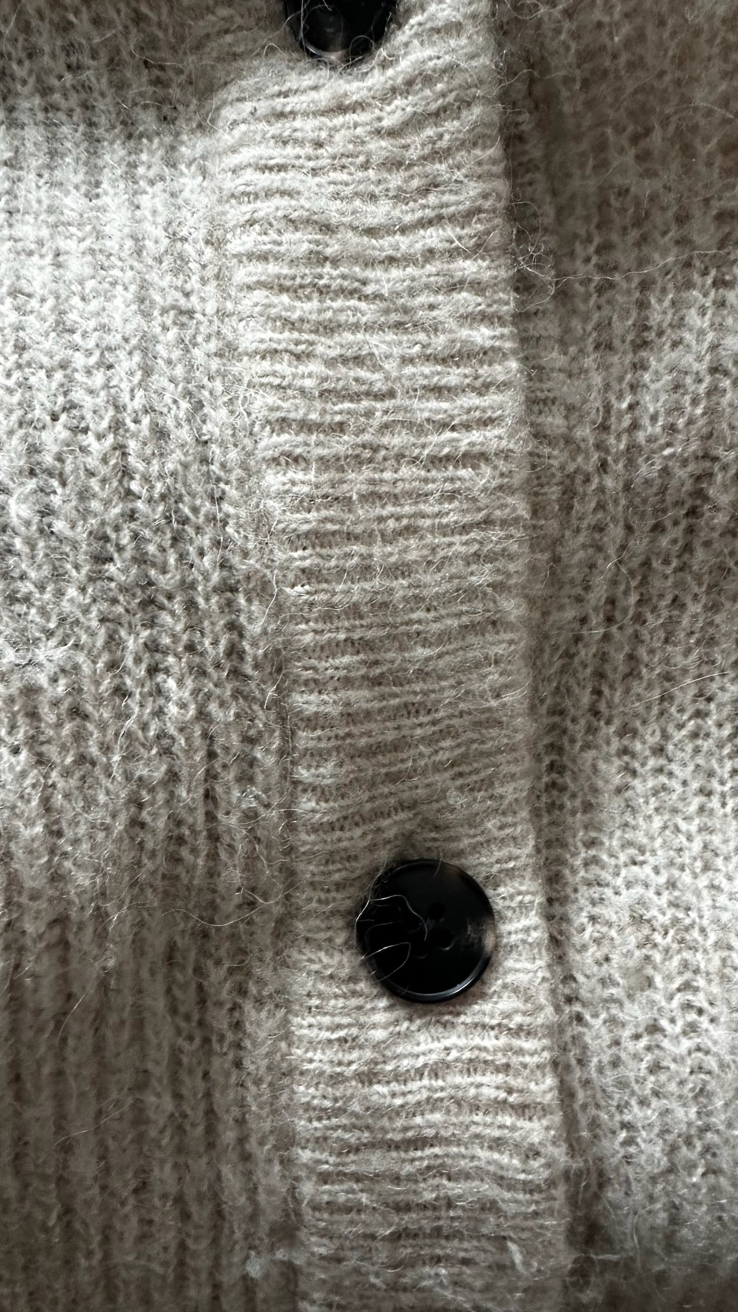 Selected femme @ Anthropologie beige cream oatmeal alpaca wool blend knitted cardigan extra large UK 14 vgc