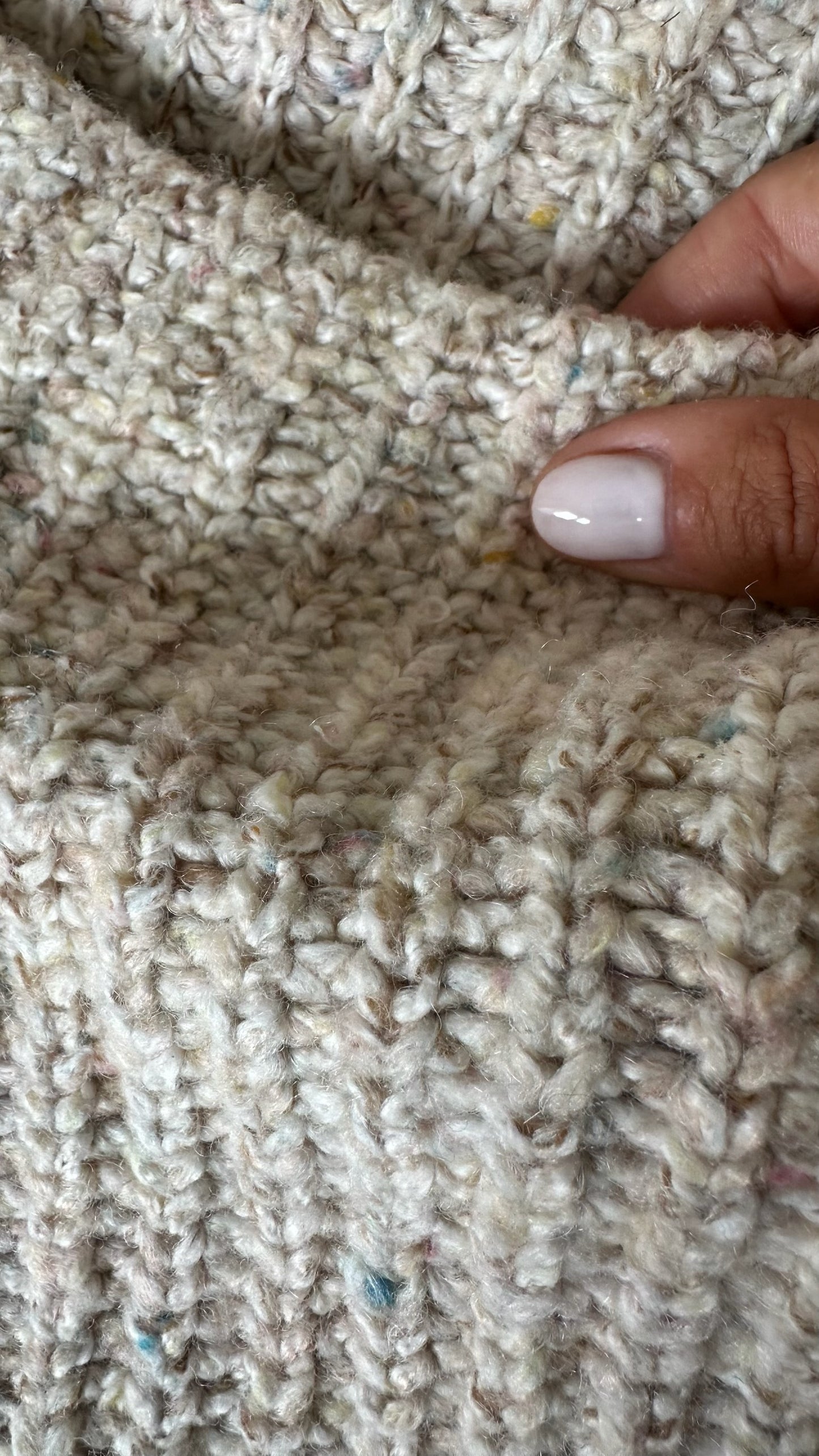 Arket beige oatmeal knitted cotton wool blend oversized jumper extra large UK 14 vgc w25