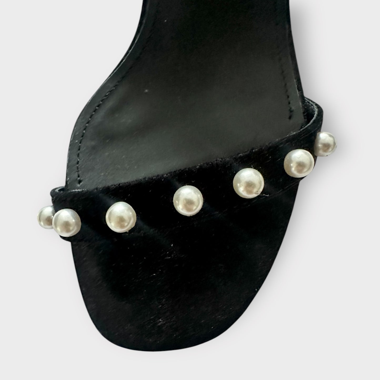 & other stories black pearl studded block heel sandal shoes UK 5 EU 38 new party