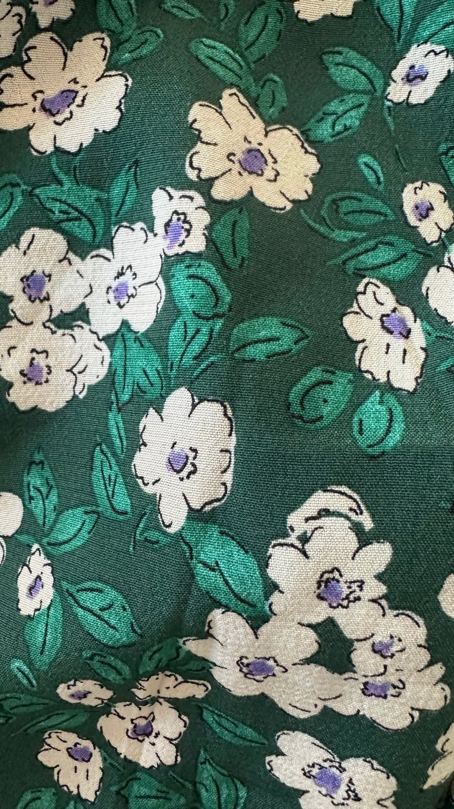 Nobody’s child dark green white floral print open back midi dress wedding guest extra large XL UK 14 vgc
