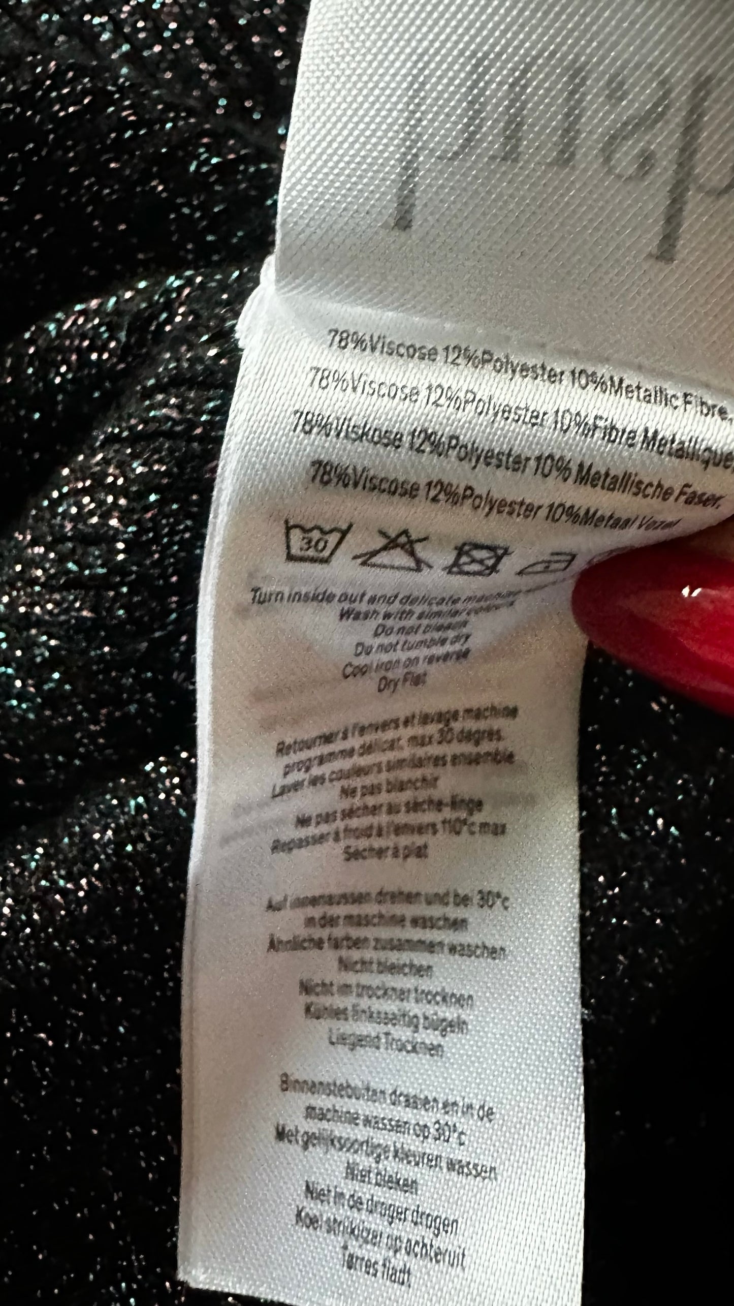 Hush black shimmer side split midi skirt large L UK 12 XMS25