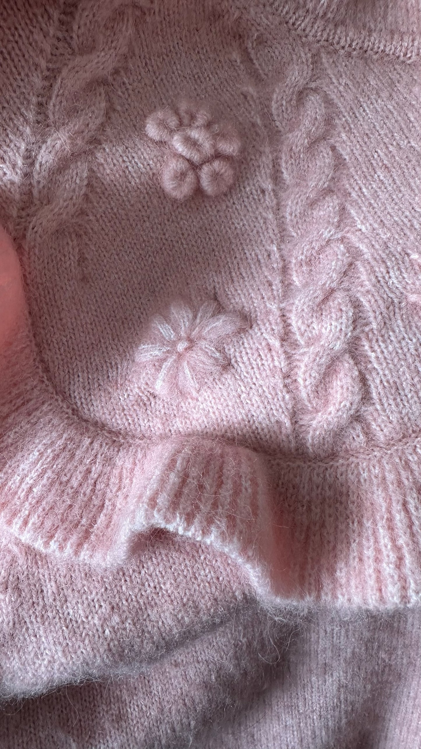 & other stories soft pink rose knitted wool blend jumper vintage look medium UK 10-12 vgc w25