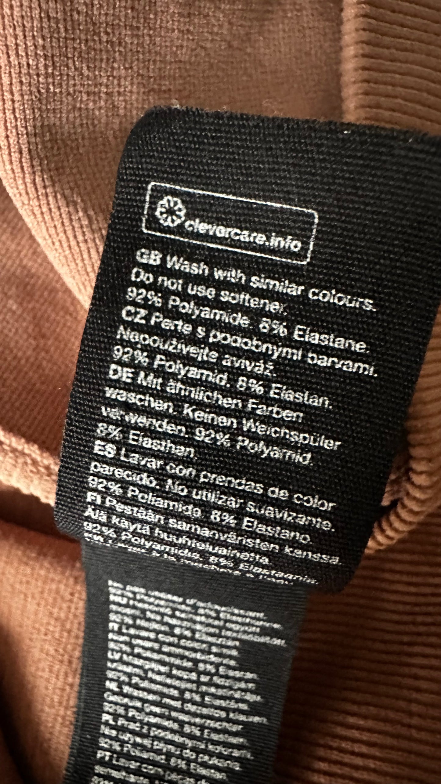 & other stories brown tan ribbed Pilates sports leggings too set medium UK 12-14 vgc