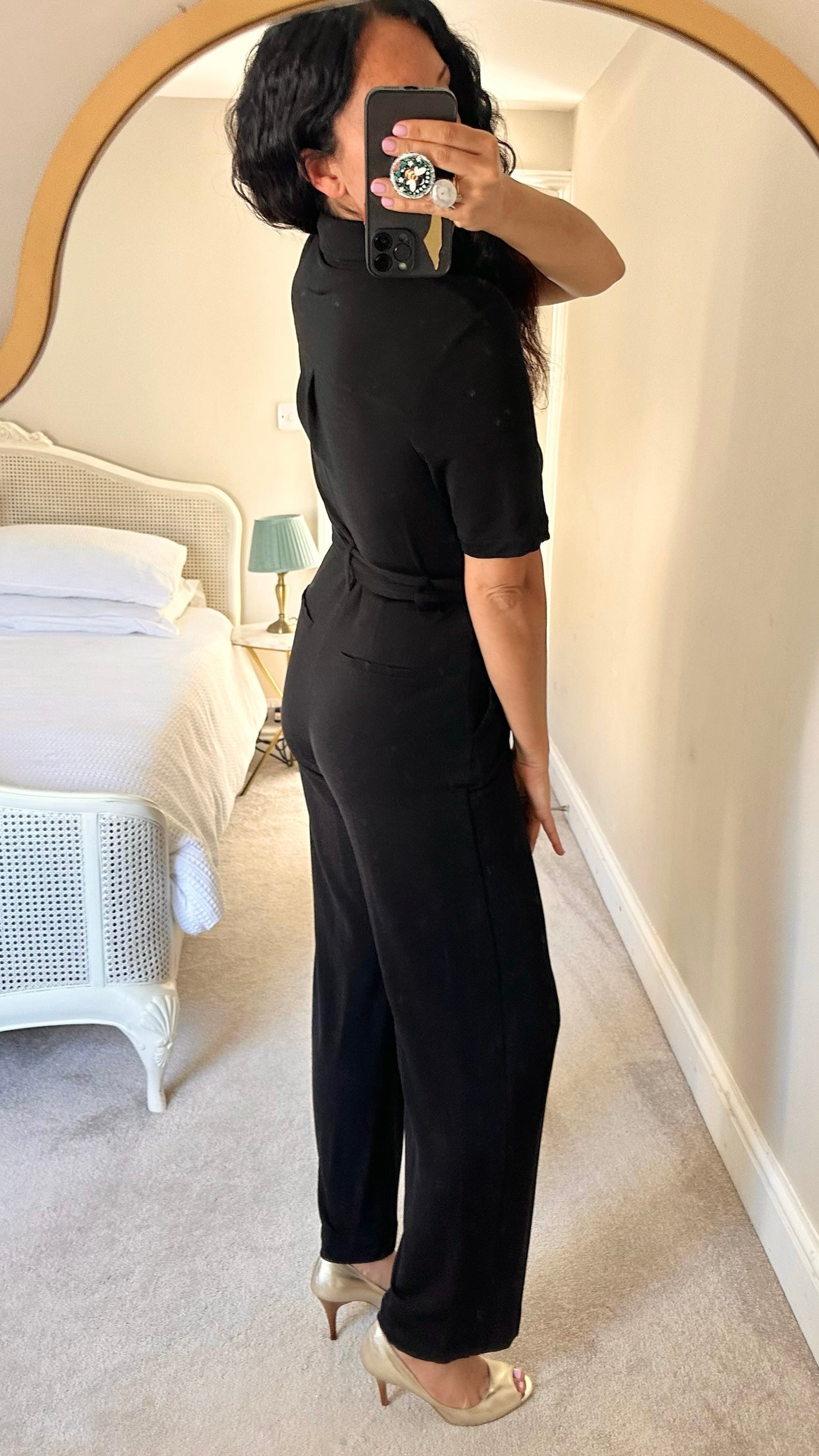 &Other stories black tie waist jumpsuit small S UK 8 vgc