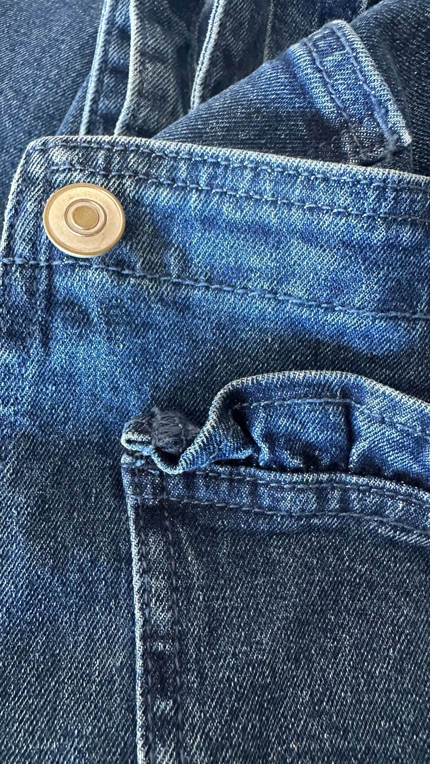 Oliver bonas dark blue denim jeans dungarees small UK 8 vgc w25