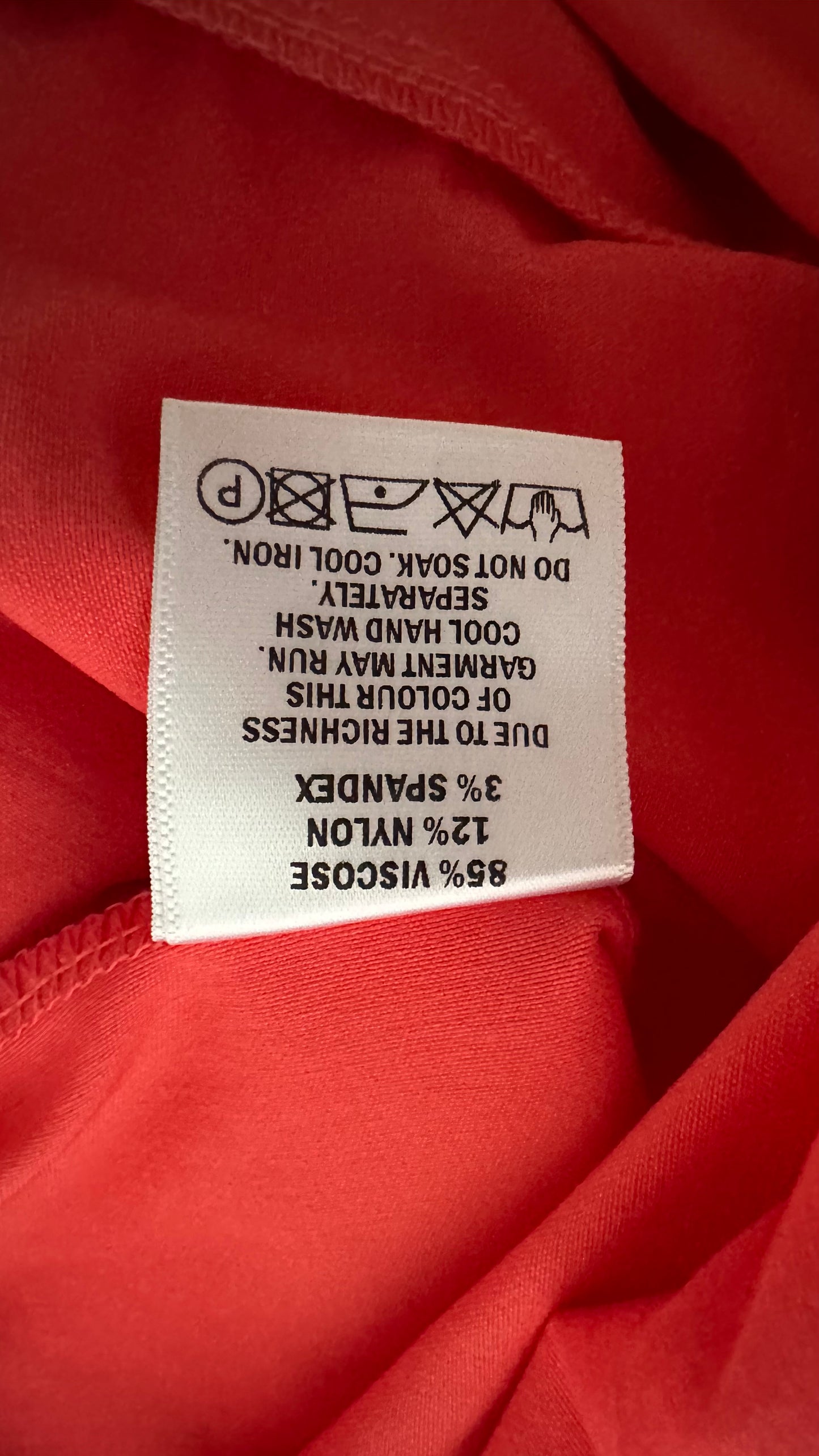 Vesper coral red pink strapless bandeau stretchy playsuit jumpsuit small UK 19 vgc