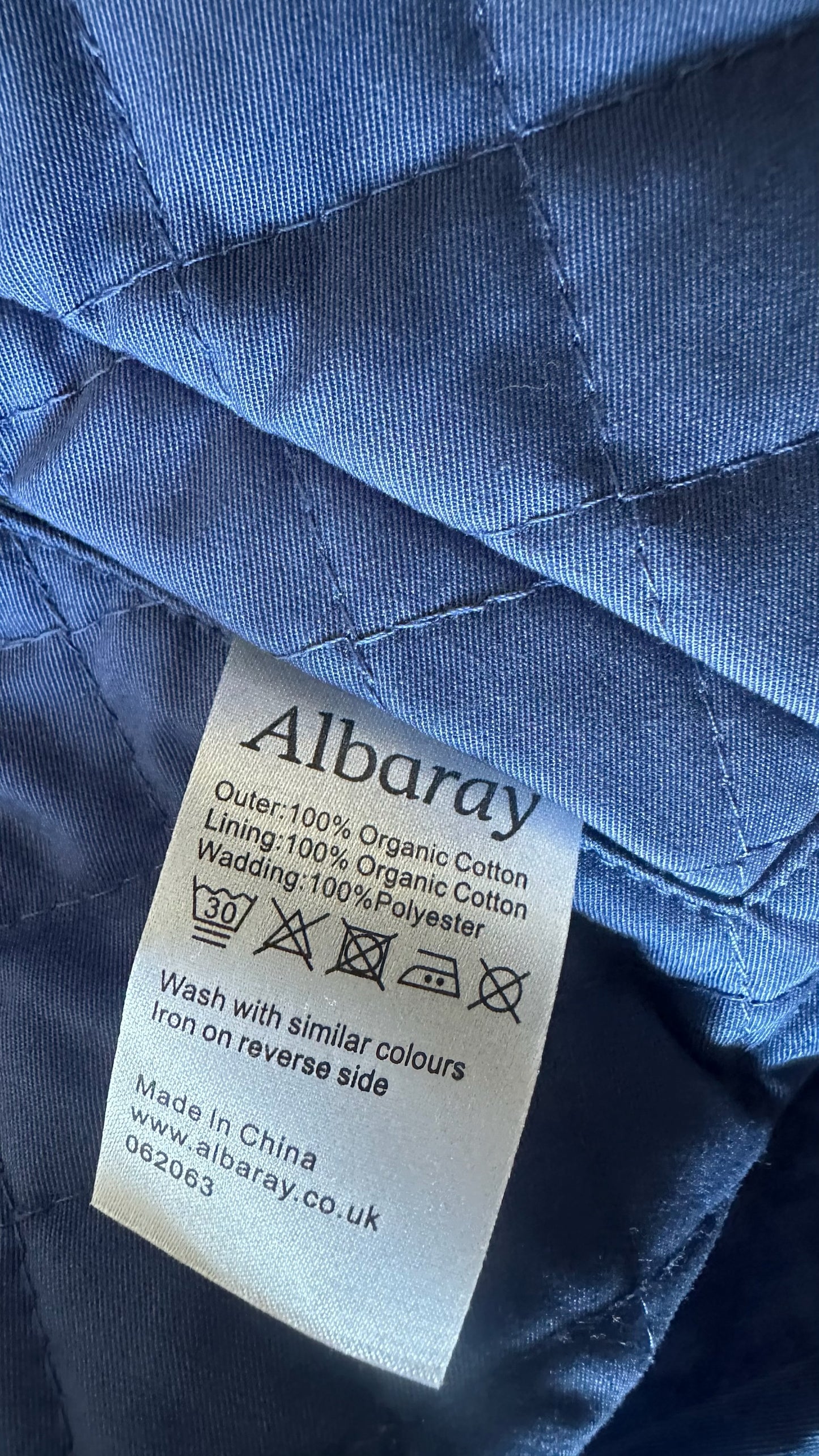 Albaray blue cream white orange patchwork vintage look waistcoat small UK 8 vgc