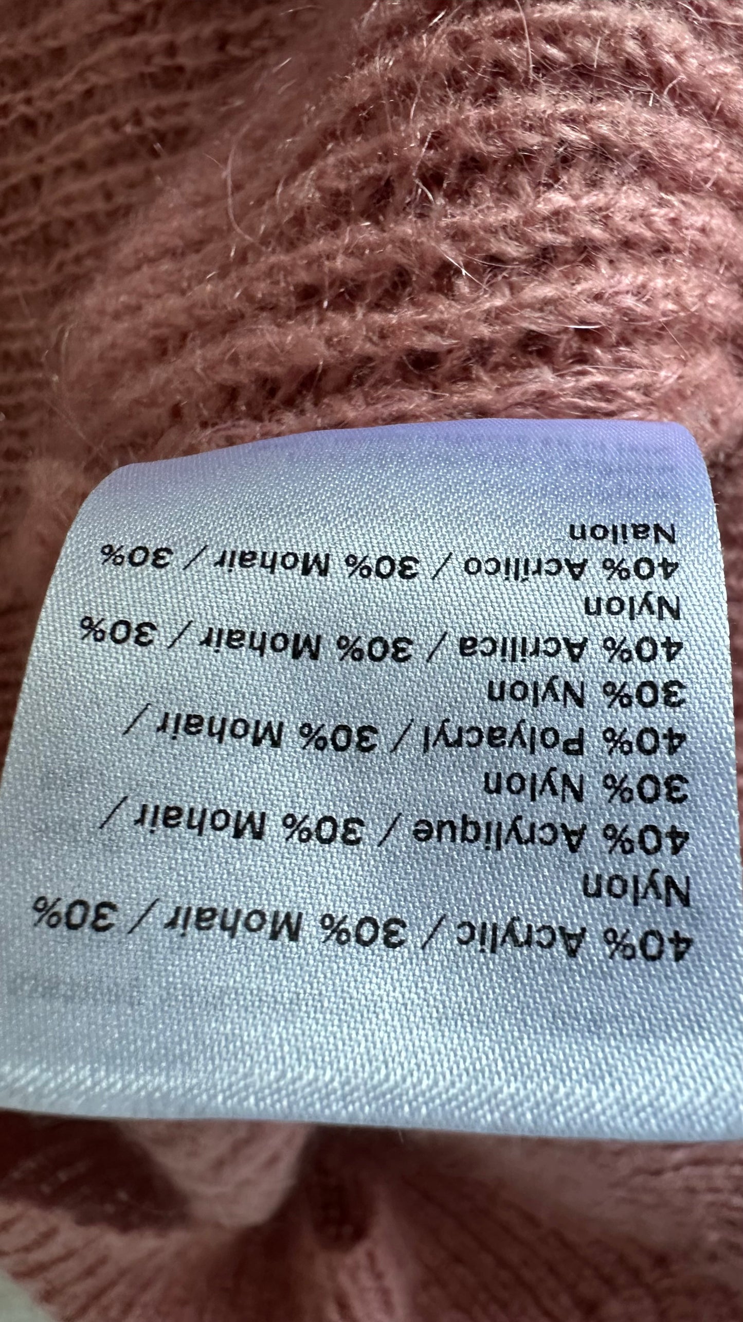 Second Female Copenhagen rust pink caramel mohair wool blend tank top jumper large UK 12 vgc