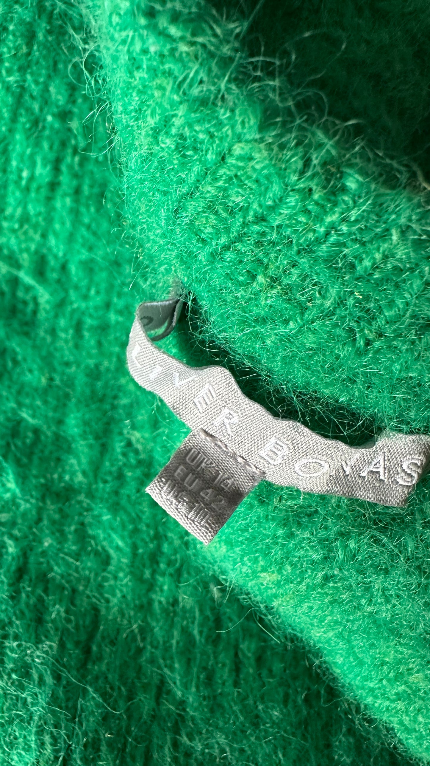 Oliver Bonas emerald green wool blend knitted cardigan jumper extra large UK 14 vgc