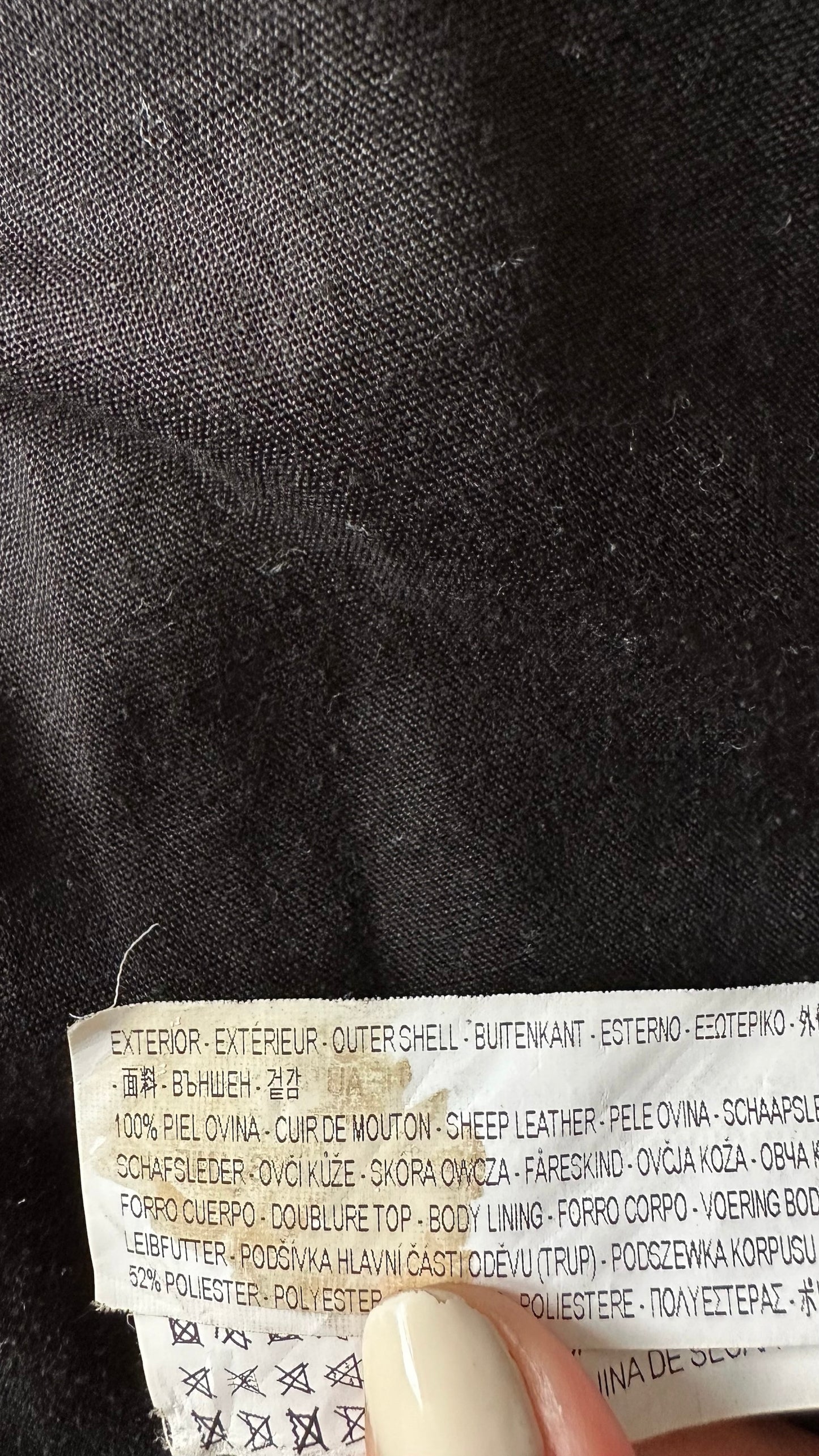 Zara black real leather zip up jacket small S UK 8 vgc