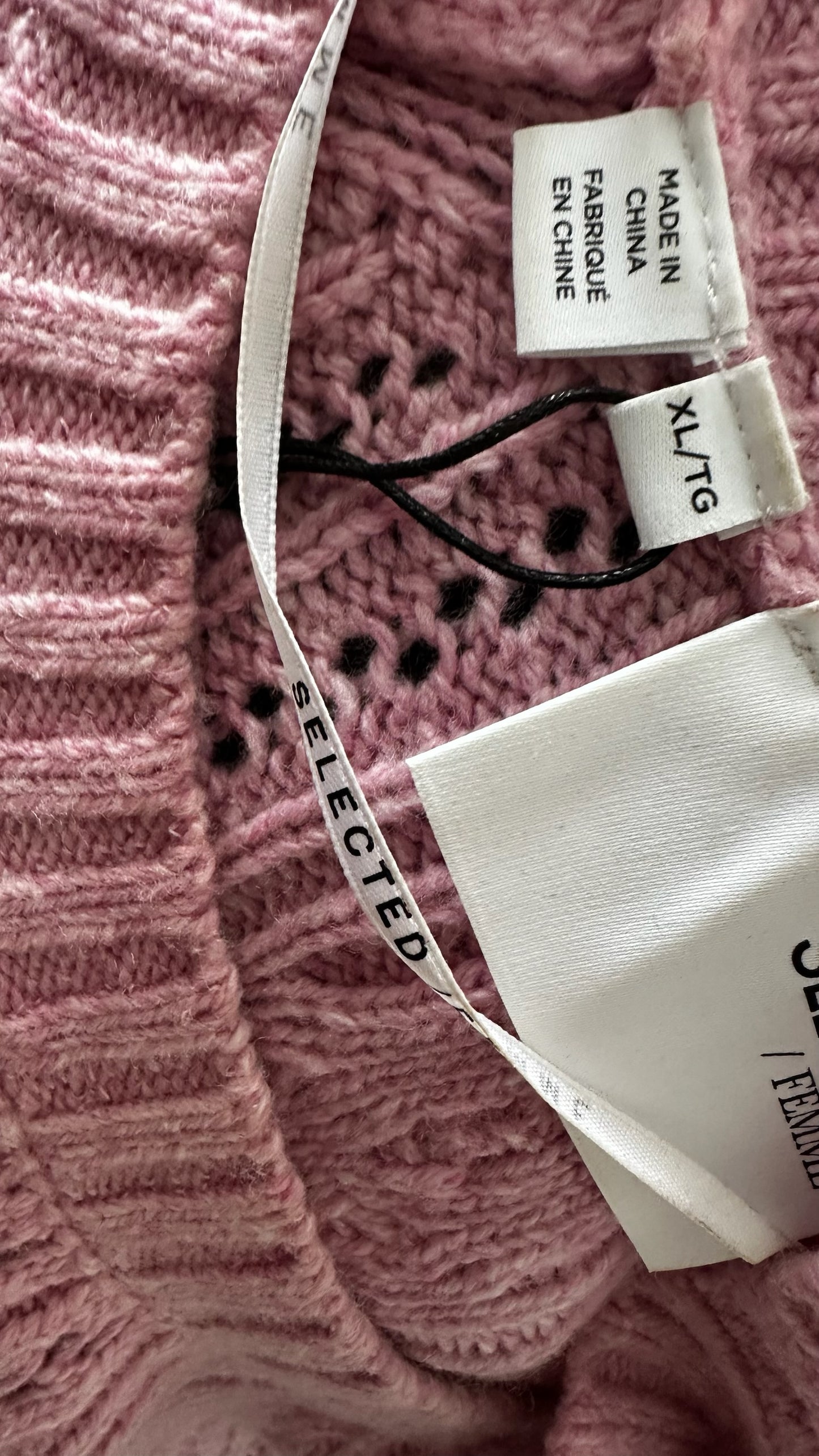 Selected femme @ Anthropologie pink crochet flower jumper extra large UK 14-16 vgc