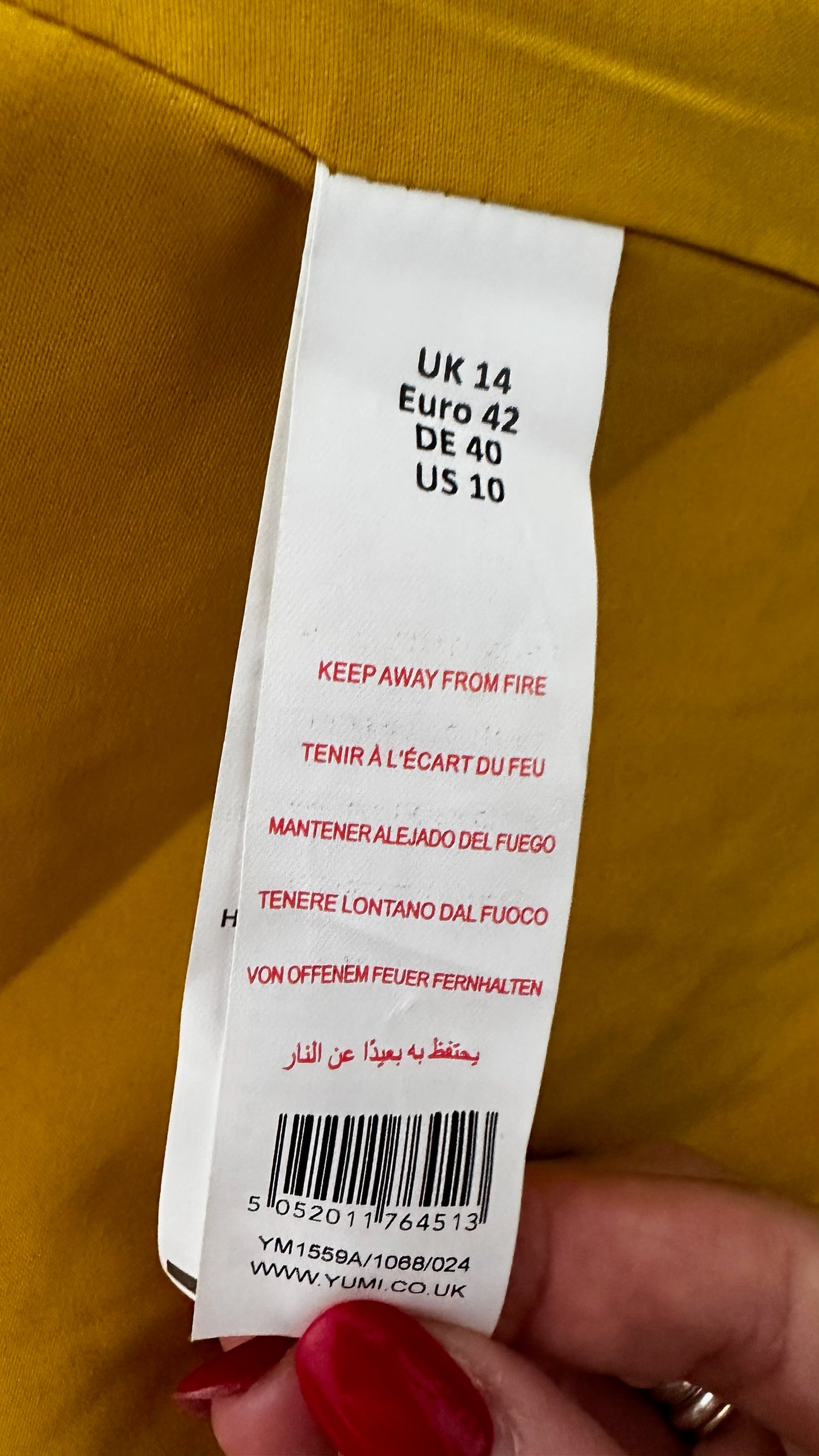 Yumi mustard orange yellow coat large UK 12-14 vgc