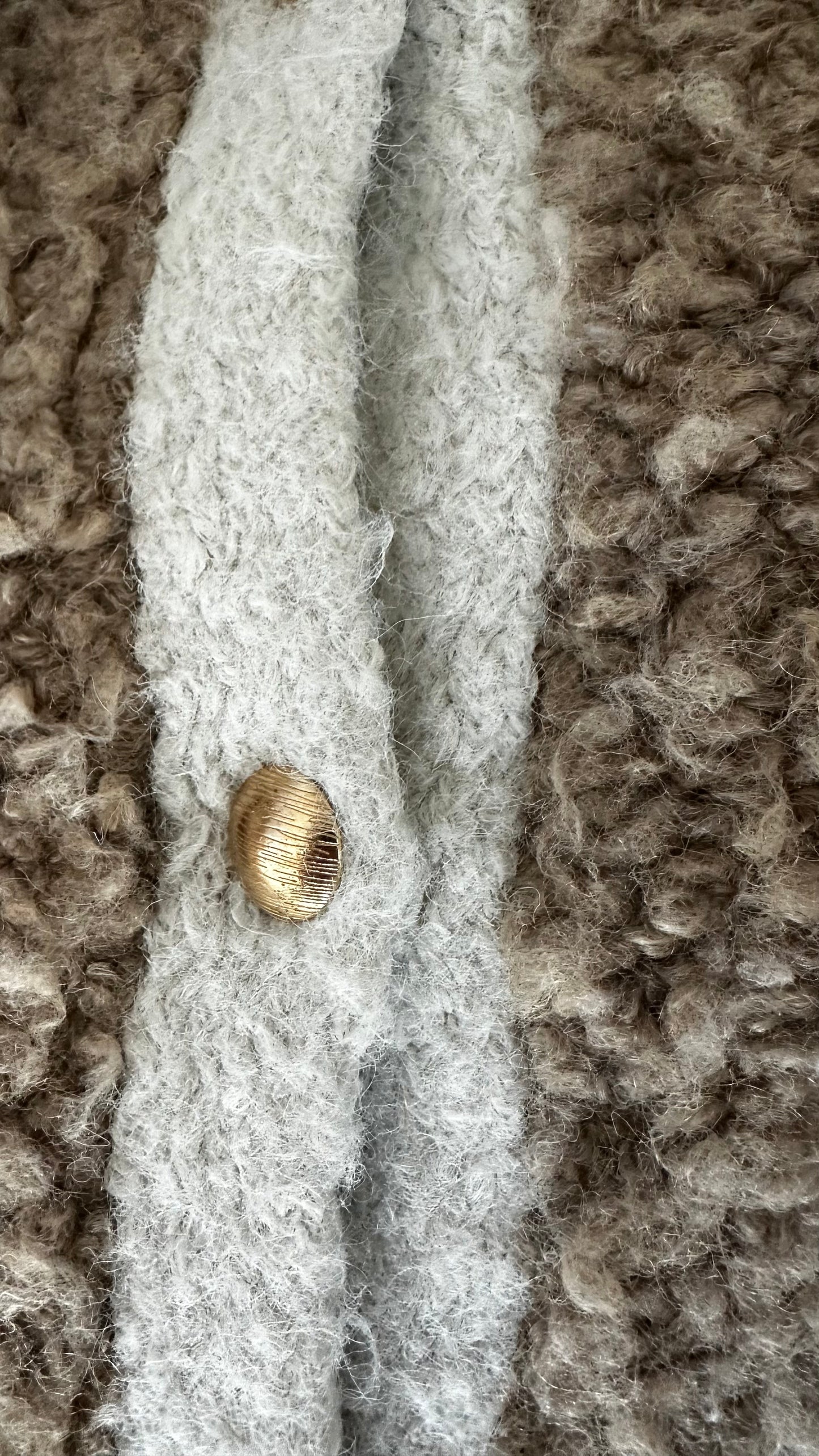 Karen Millen beige cream knitted cardigan jumper wool blend medium UK 10-12 vgc