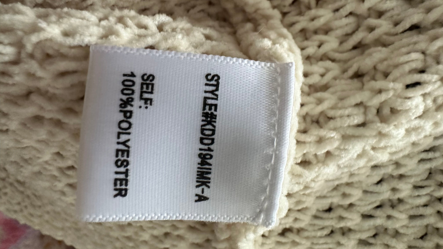 4Sienna @ Anthropologie black cream stripe lightweight knitted dress petite small UK 8 vgc