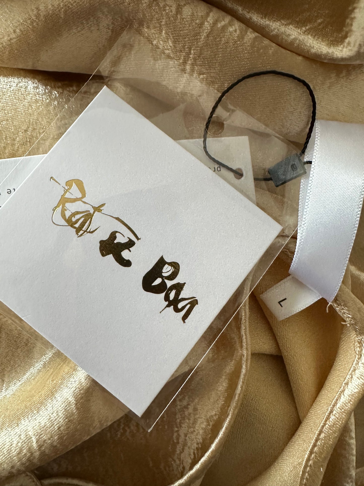 Rat & Boa gold beige long midi black tie event wedding guest dress large UK 10 12 new bnwt