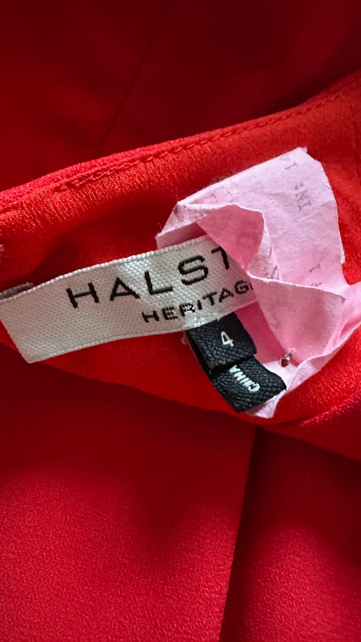 Halston @ Net A Porter red ruched cinched waist maxi dress wedding guest event extra small XS 6