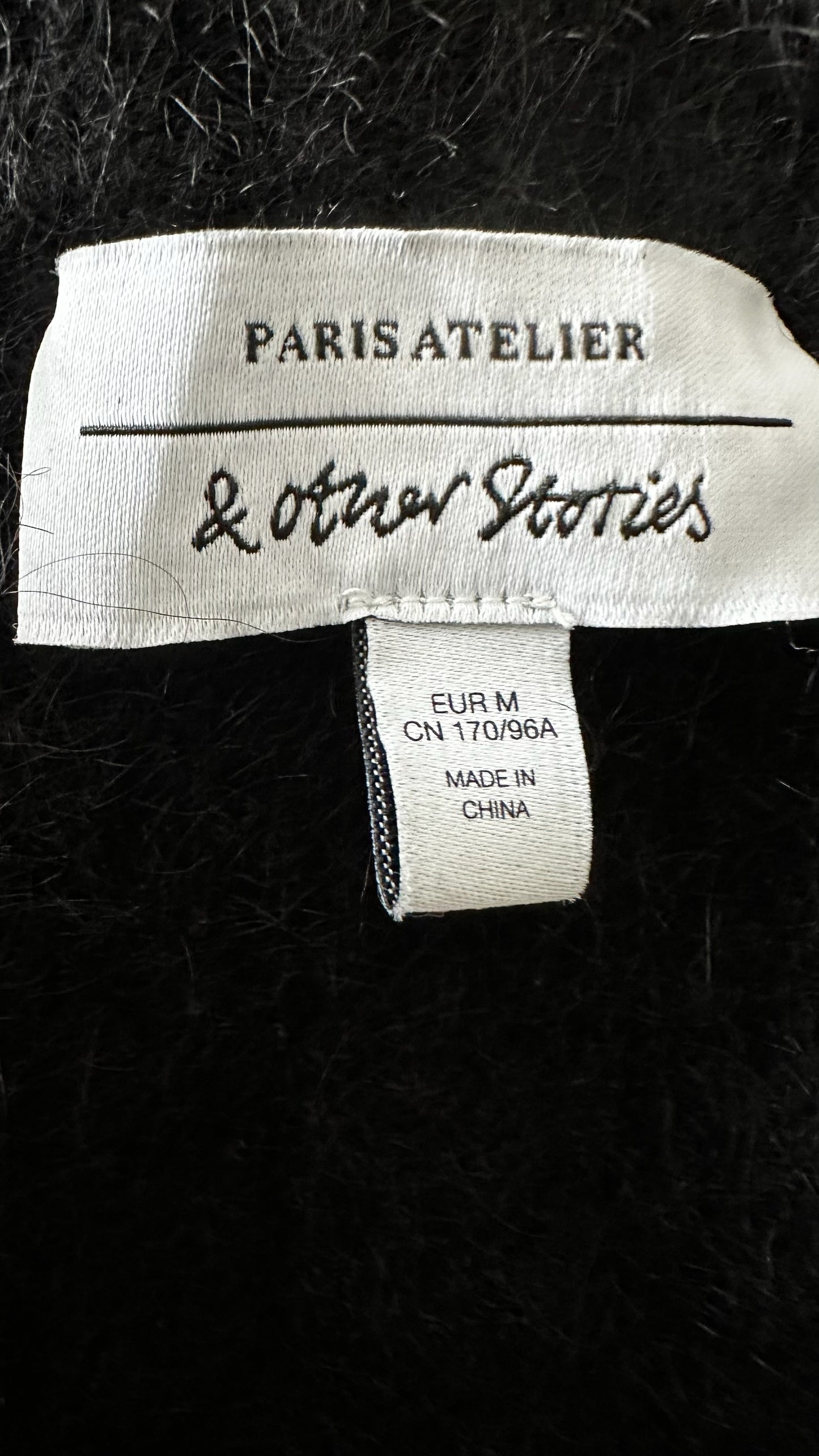 & other stories black mohair blend diamante evening jumper medium UK 10-12 vgc