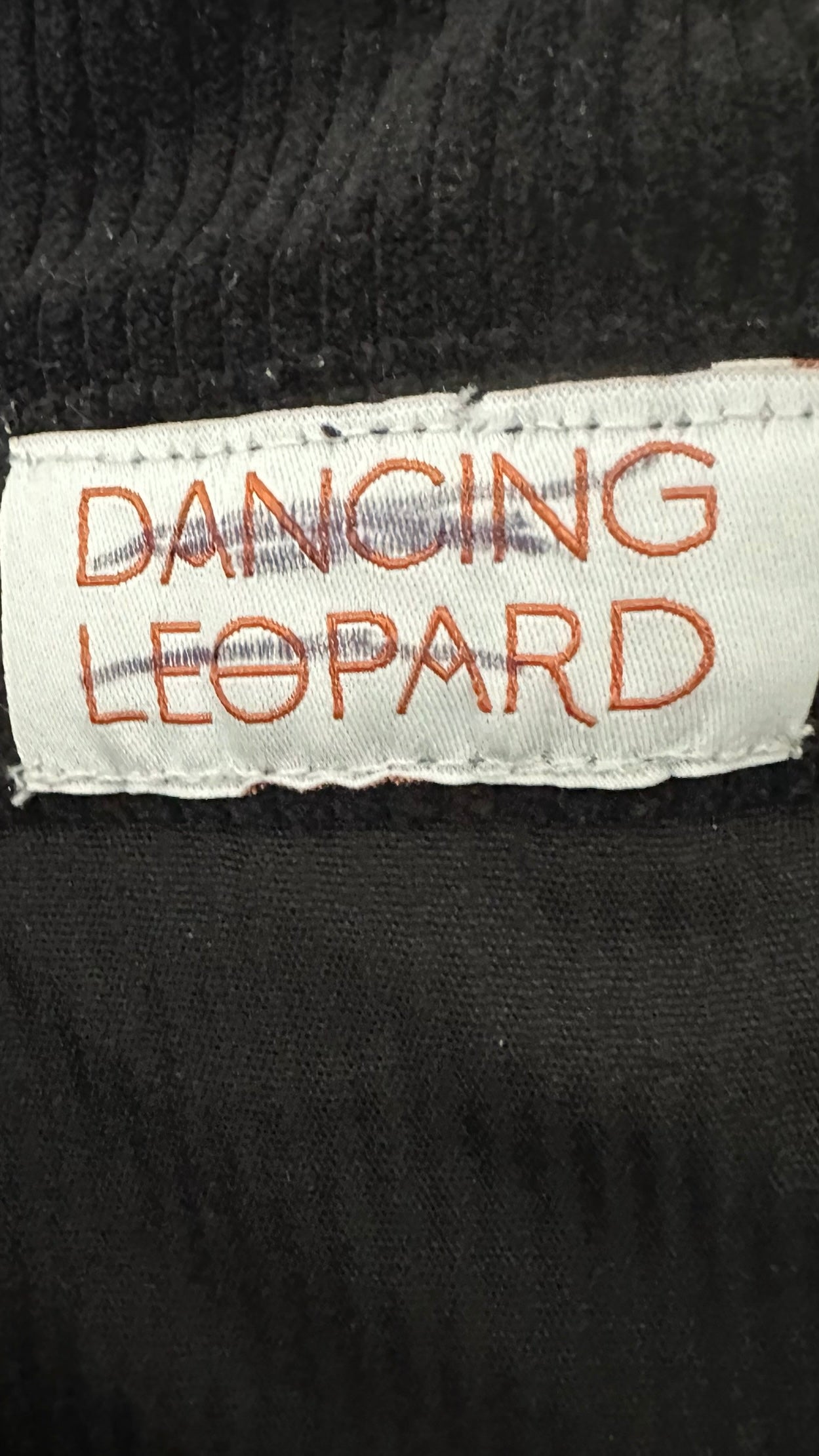 Dancing leopard black corduroy zip up jumpsuit medium M UK 10