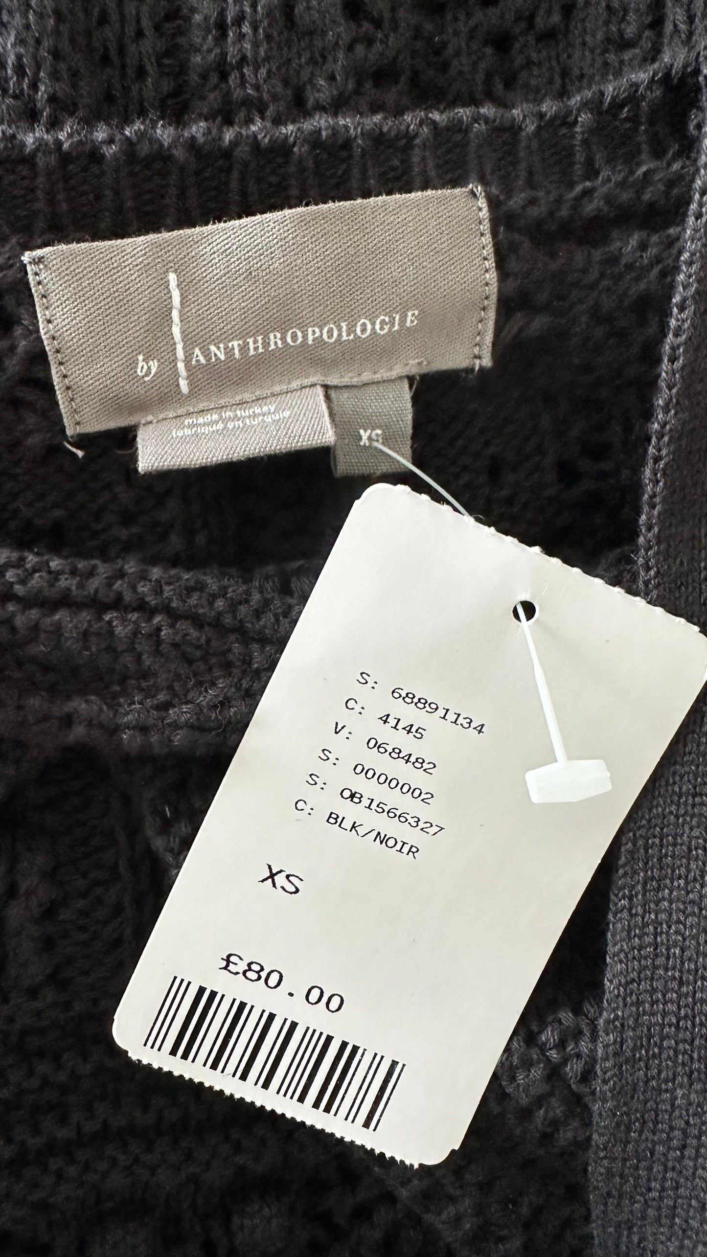 Anthropologie black cotton crochet mini dress small extra small UK 6 8 10 vgc holiday
