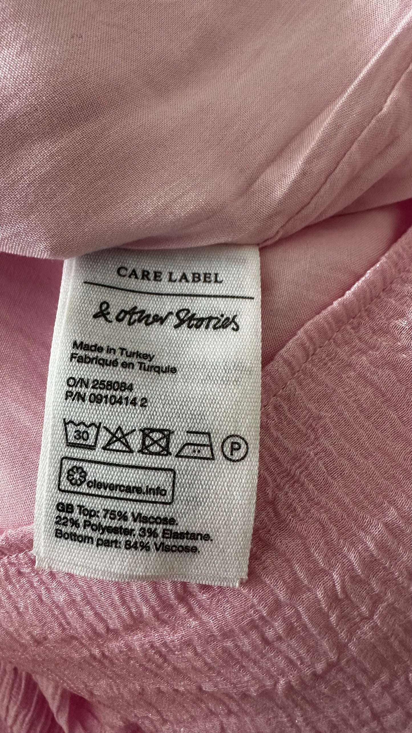 & other stories rose pink bow shoulder mini dress event wedding guest small UK 10 new bnwot