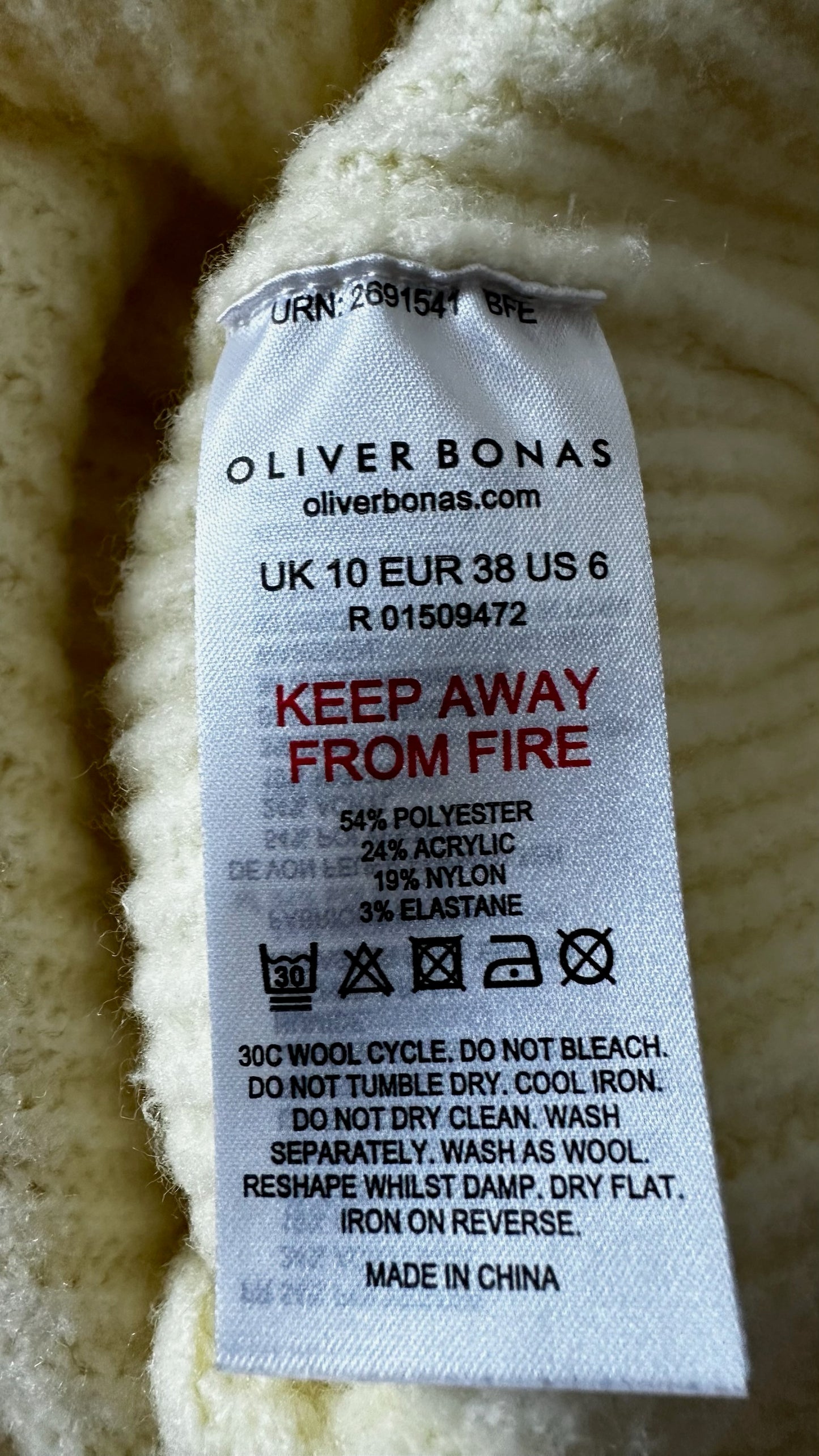 Oliver bonas lemon yellow knitted jumper large UK 12 vgc