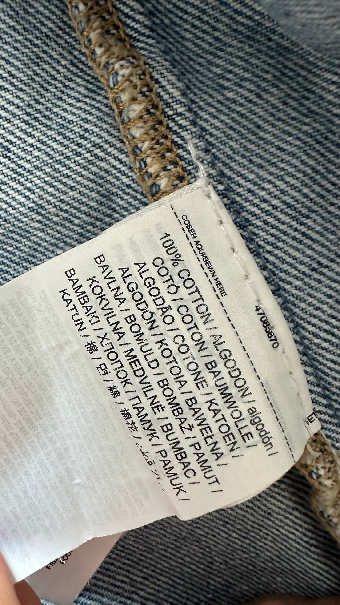 Mango light blue denim waistcoat top small S UK 8-10 vgc