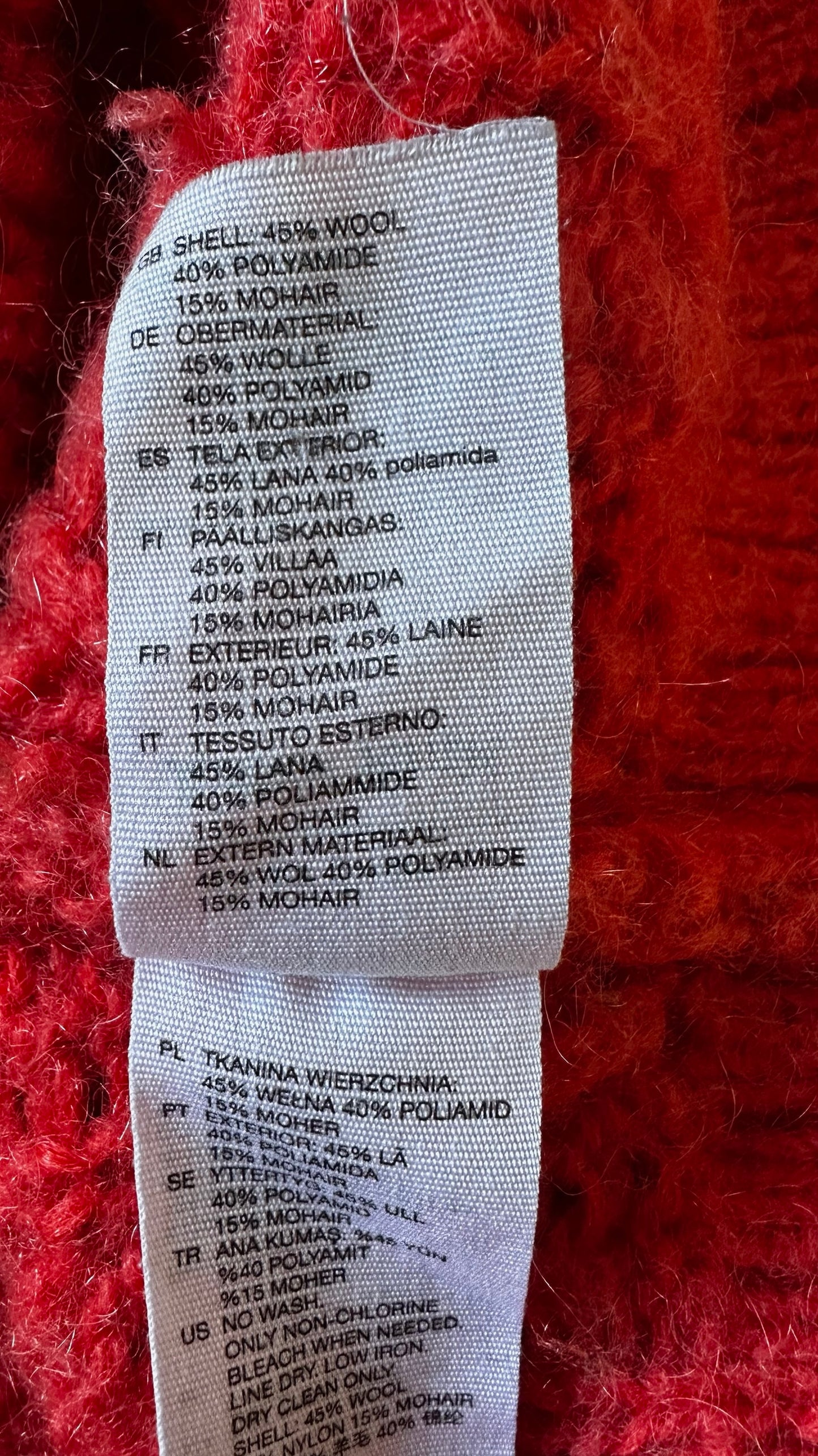 & Other stories coral pink knitted mohair blend jumper large L UK 12 excellent used condition