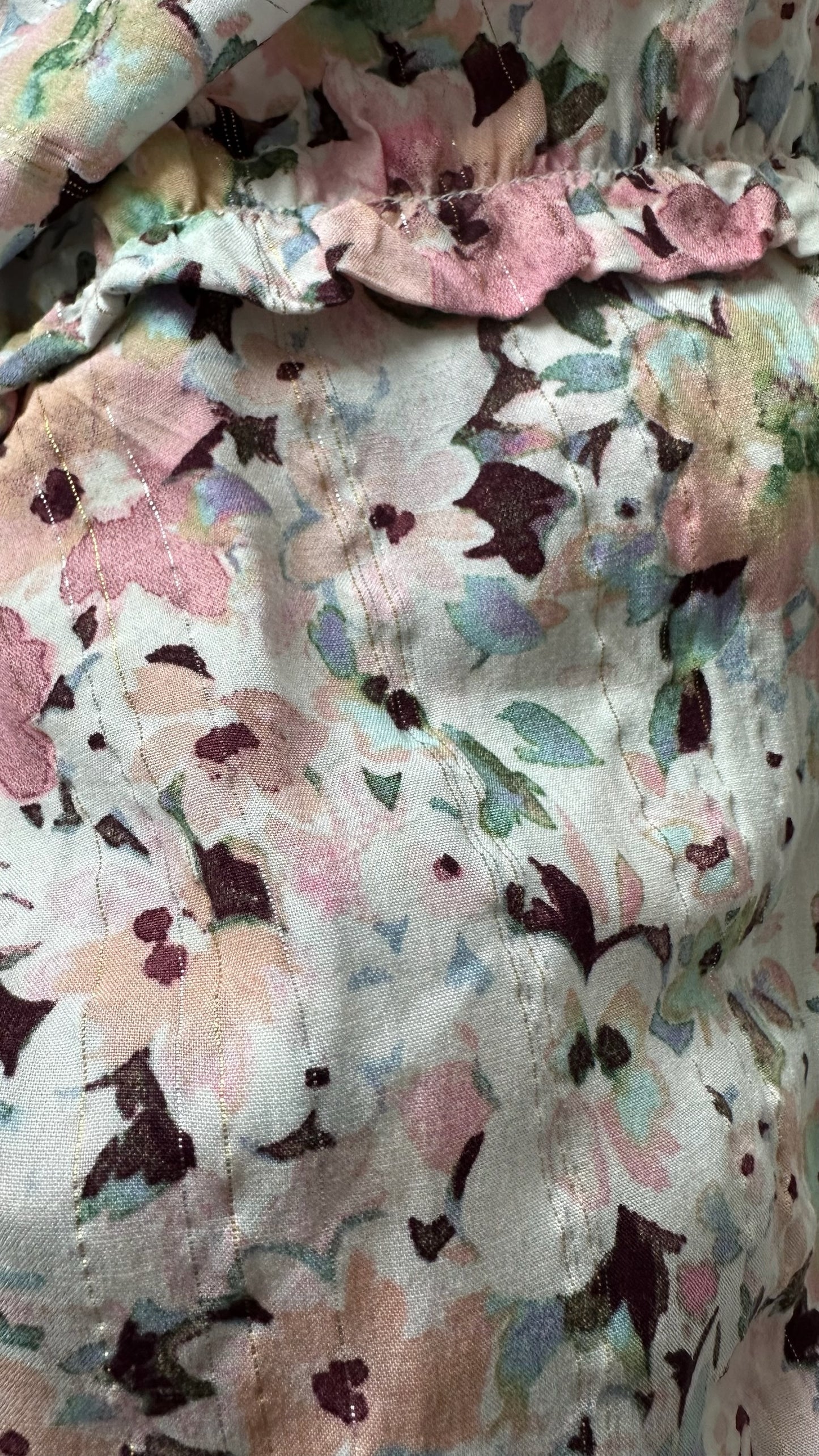 Oliver Bonas wedding guest pink floral midi dress extra large UK 14 vgc