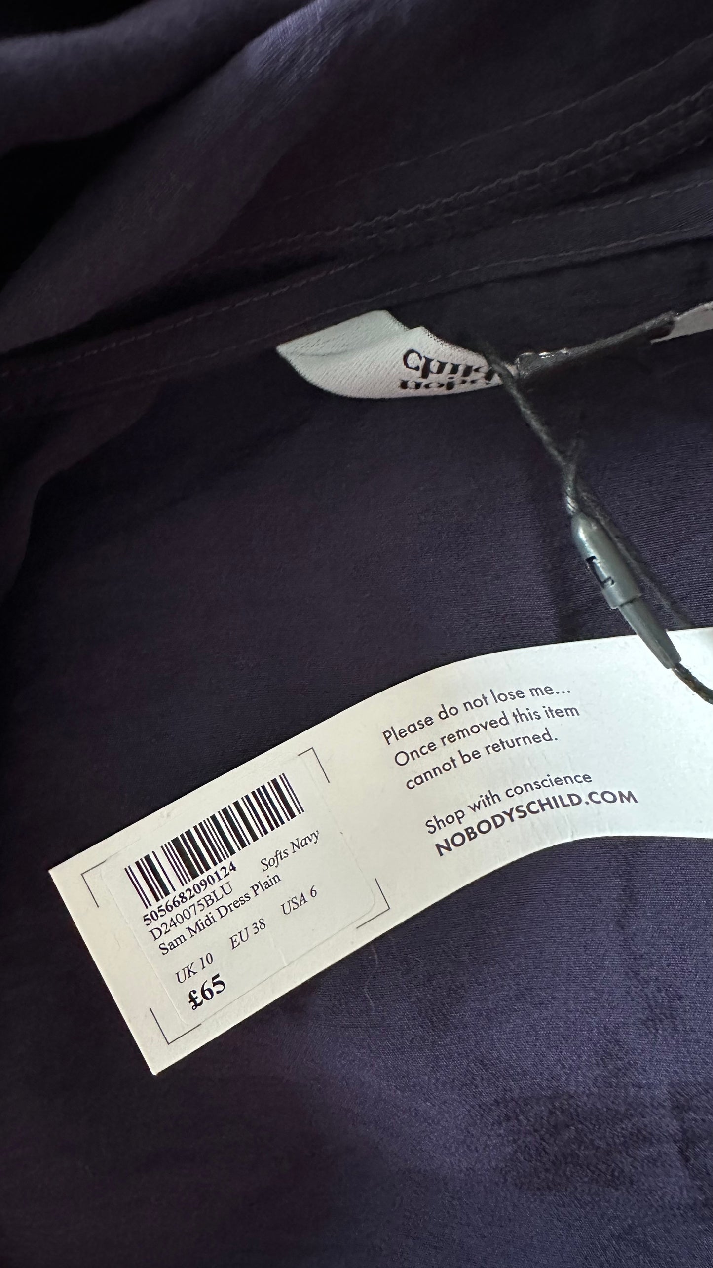 Nobody’s Child navy blue indigo midi side split bnwt new UK 10 medium