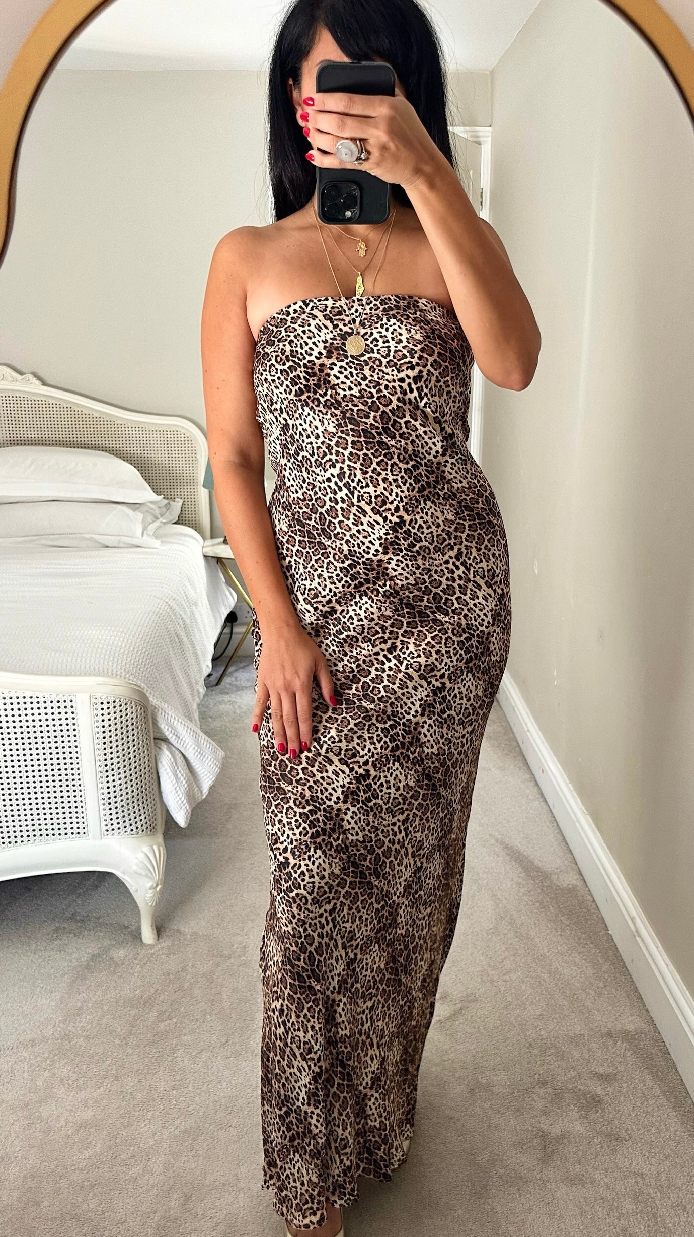 Anthropologie leopard print long maxi event dress UK 8 vgc