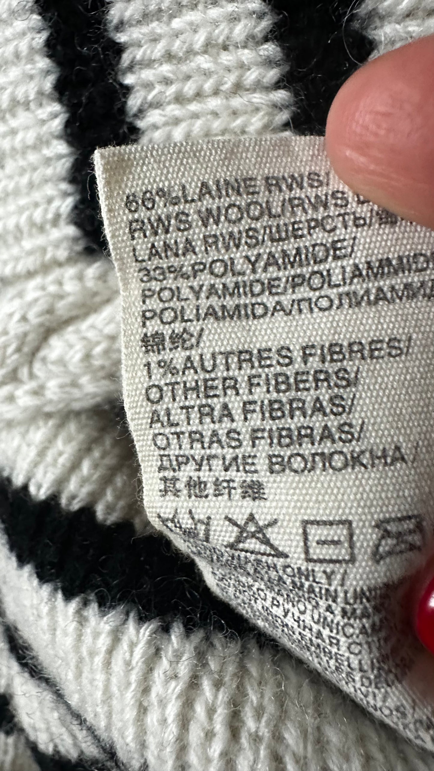 Suncoo black white stripe cardigan wool blend knitted jumper small UK 8-10