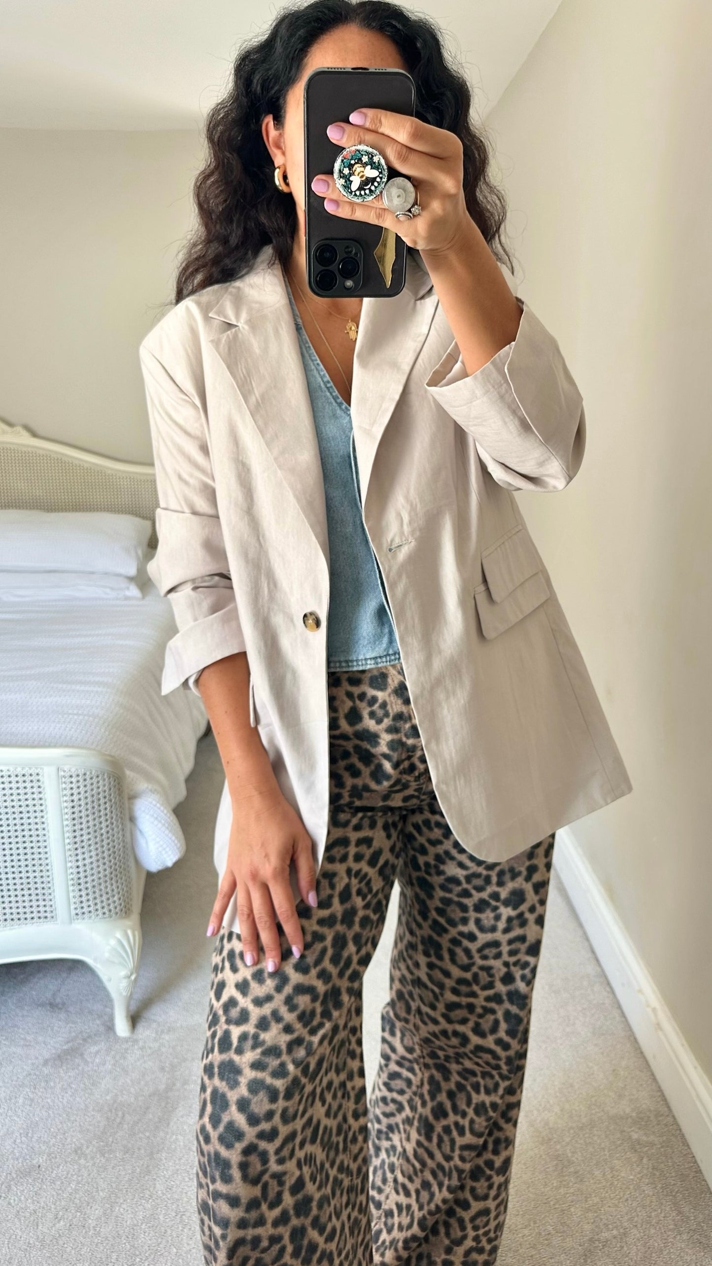 Topshop stone oversized blazer large L UK 12 excellent condition