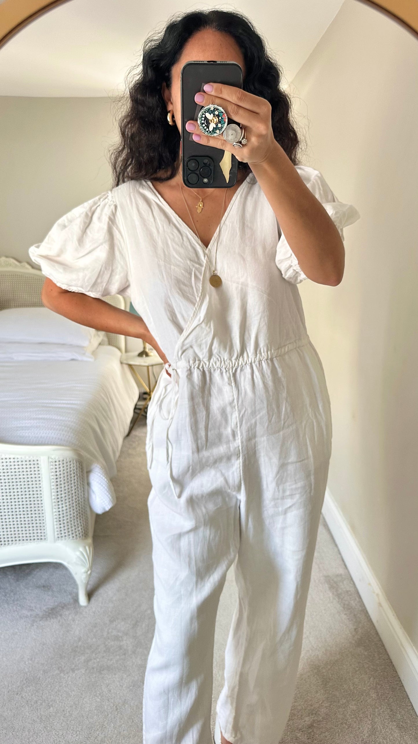 & other stories white linen jumpsuit playsuit small extra large UK 8 14 vgc
