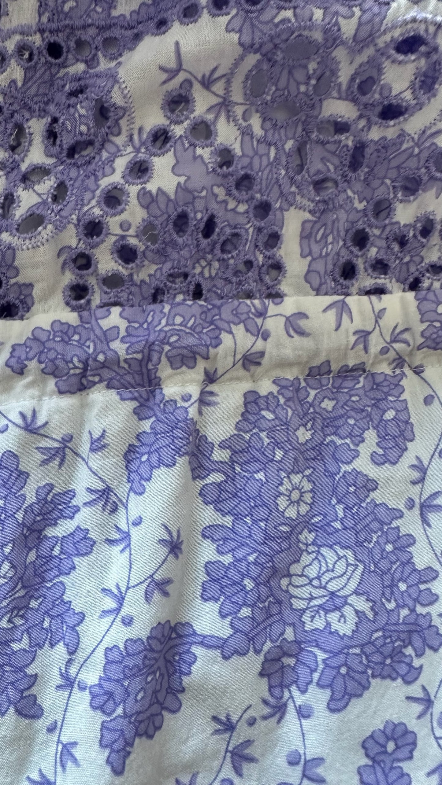 Stella forest @ Anthropologie lilac white boho printed maxi wedding guest dress medium UK 10 vgc