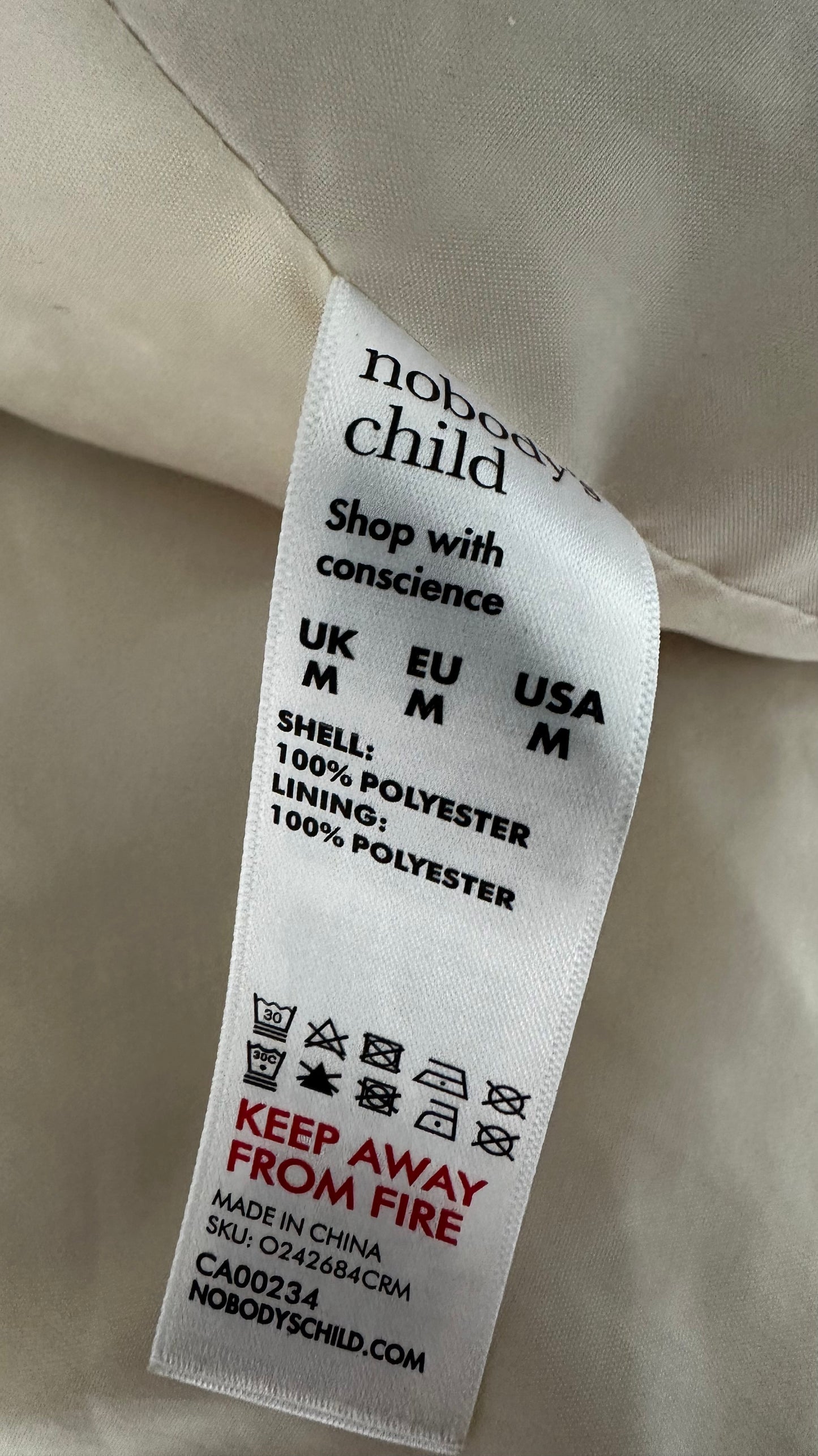 Nobody’s Child cream teddy Borg coat jacket medium UK 12-14 new