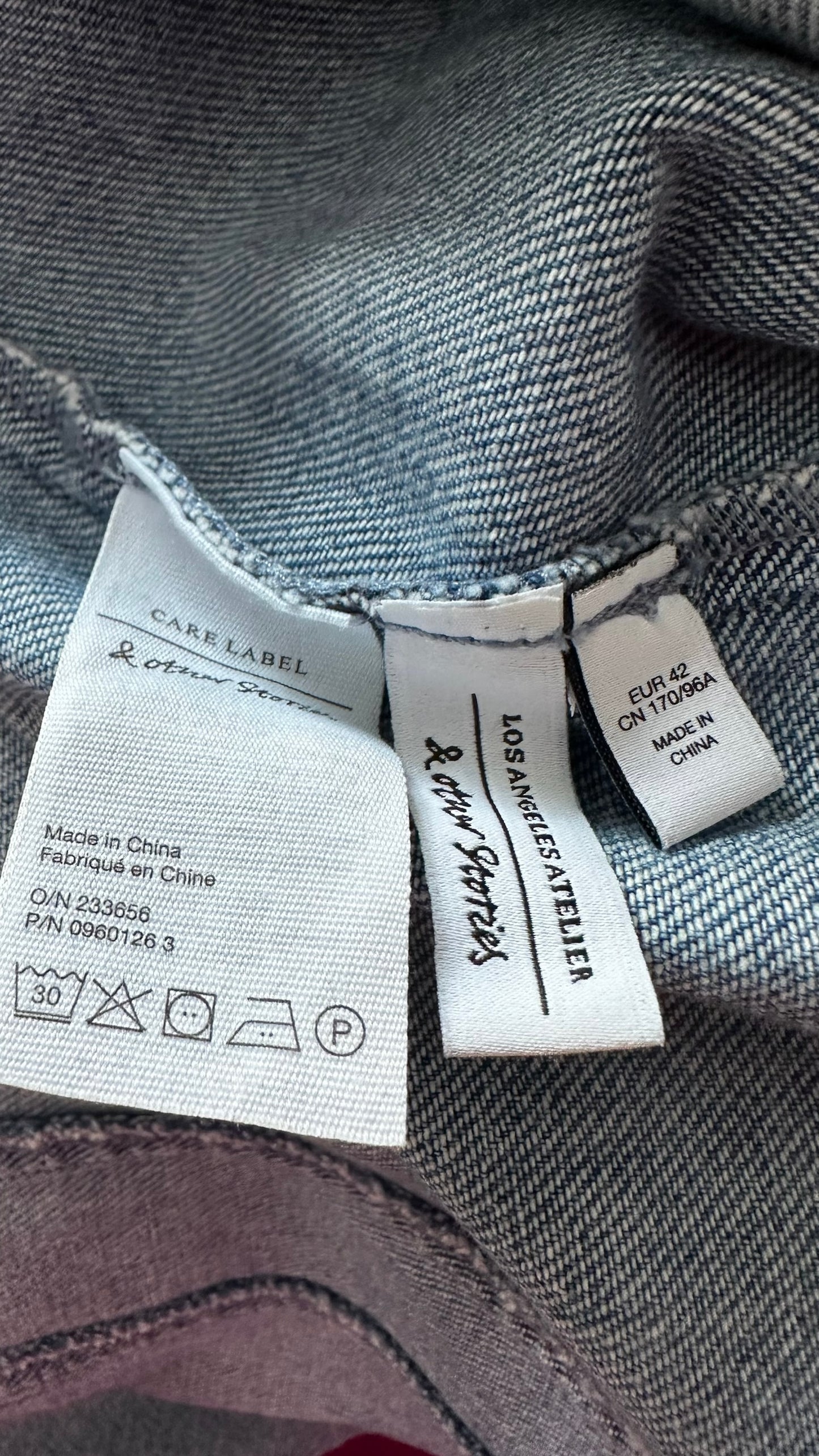 & other stories light blue denim casual dress UK 12-14 vgc