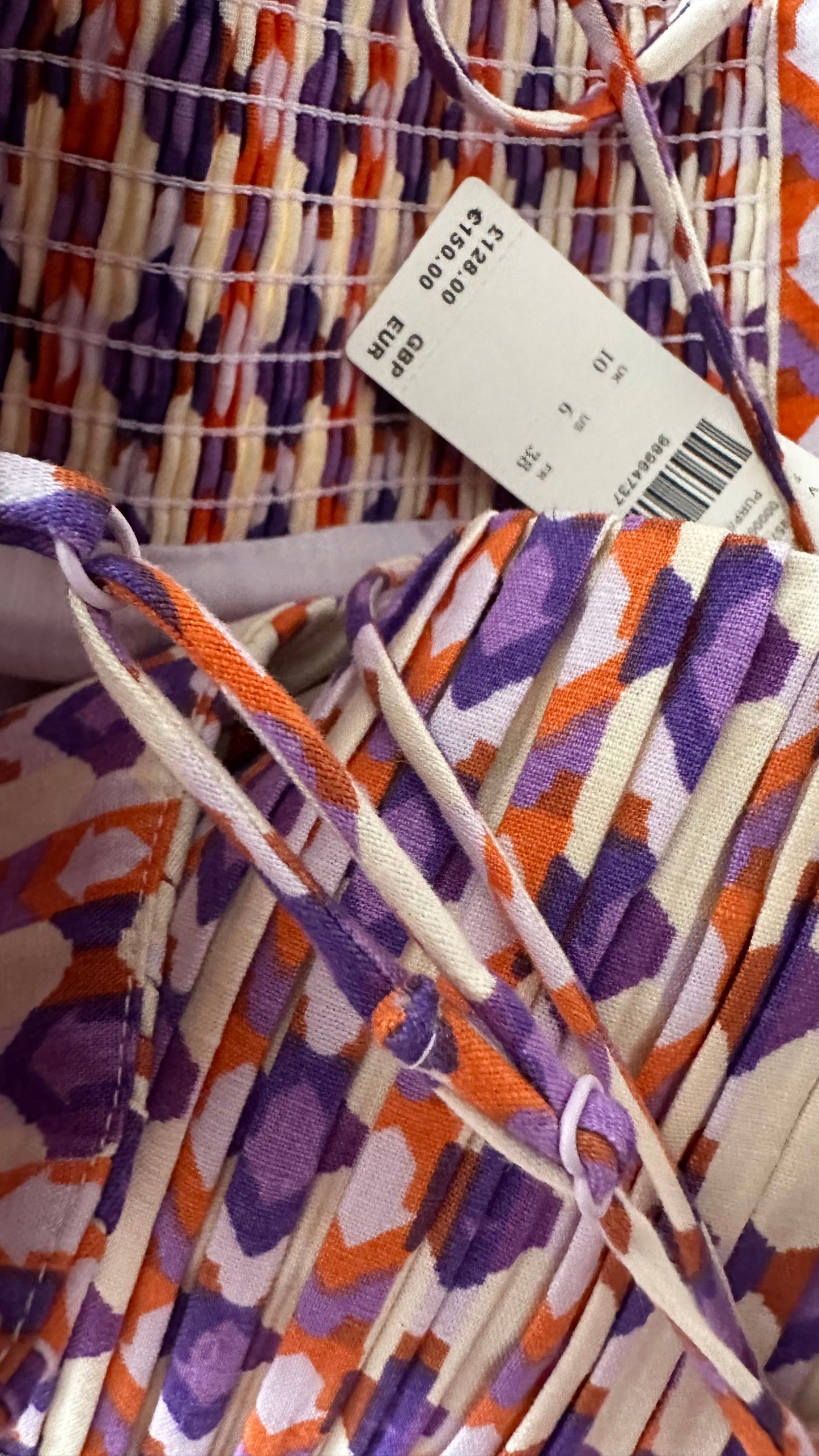 Maeve @ Anthropologie lilac orange Aztec print mini petite linen cotton new bnwt holiday