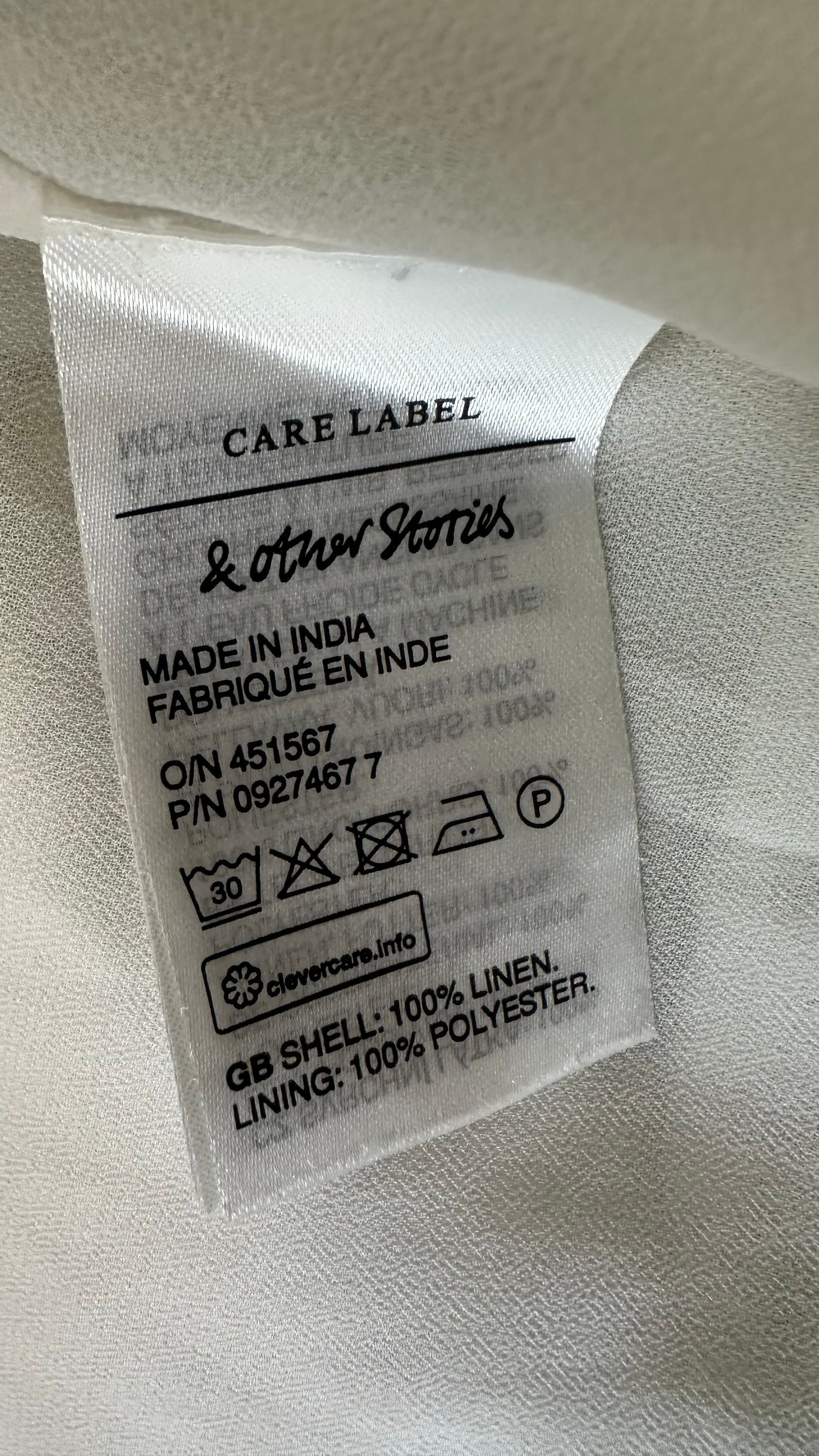 & other stories white orange green garden print wrap linen dress medium UK 12 vgc