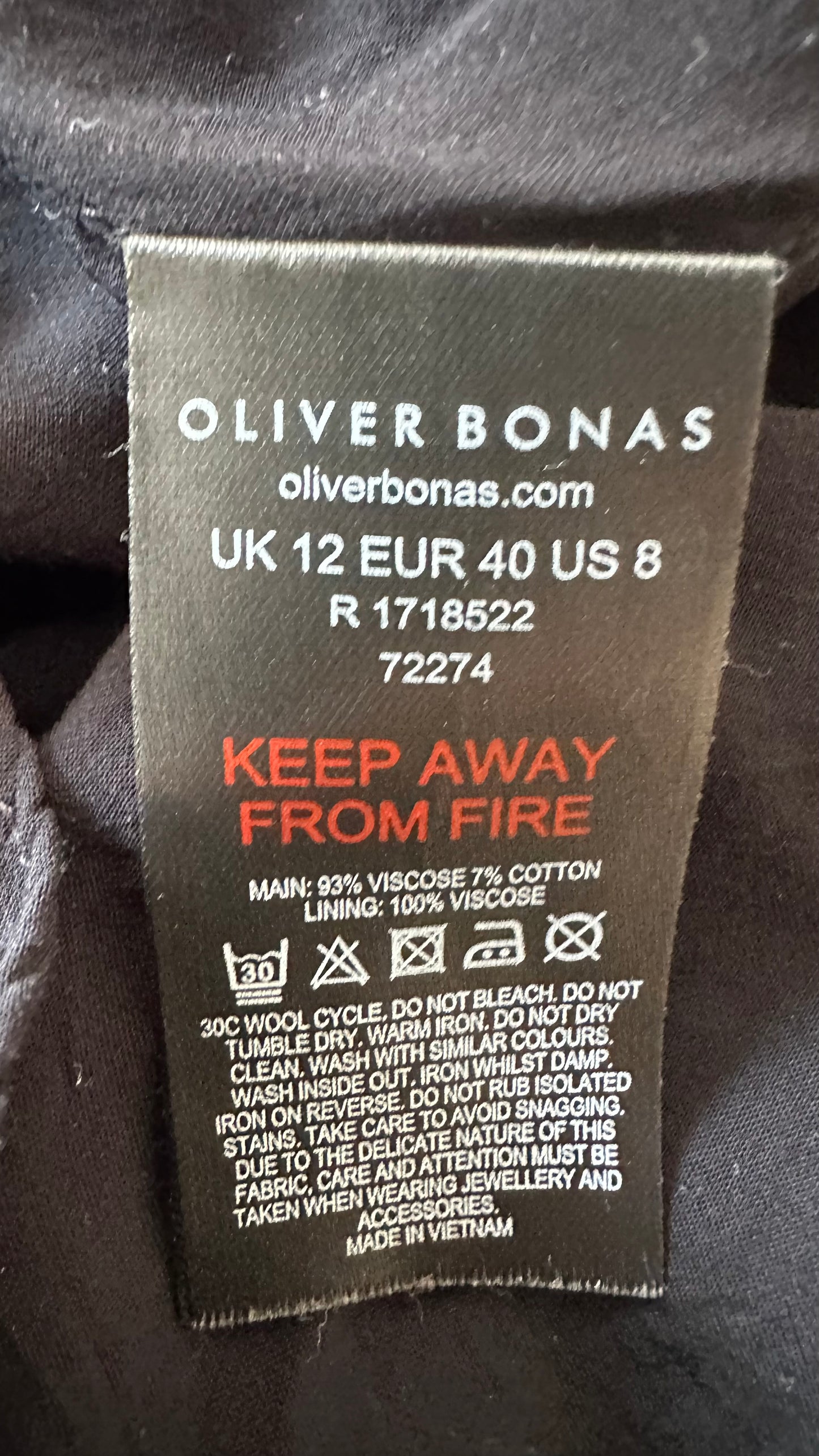 Oliver Bonas black turquoise blue peacock bird fern butterfly mystic gothic Faye dress large UK 12 event vgc