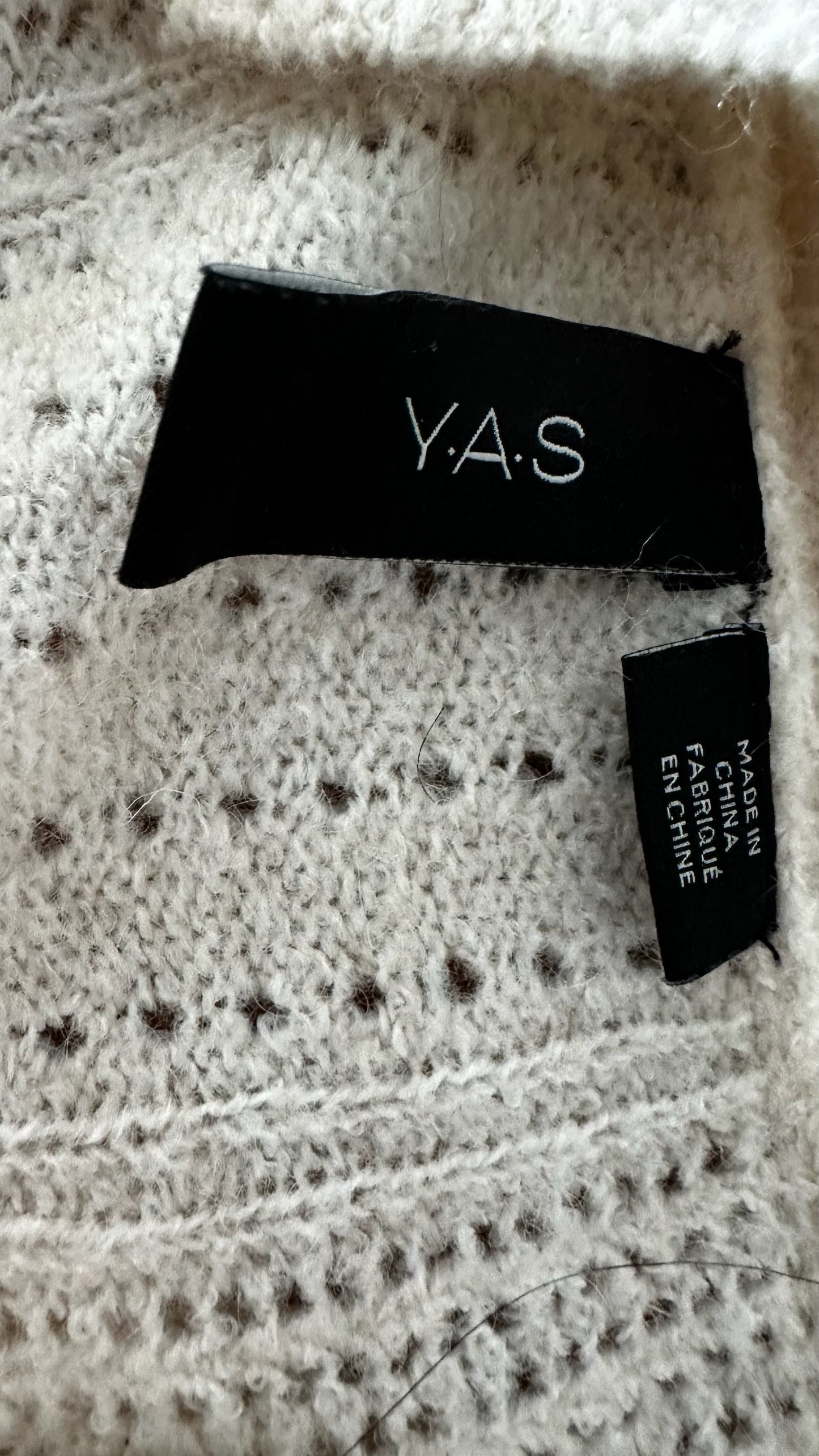 YAS cream wool blend knitted cardigan extra large UK 14 vgc