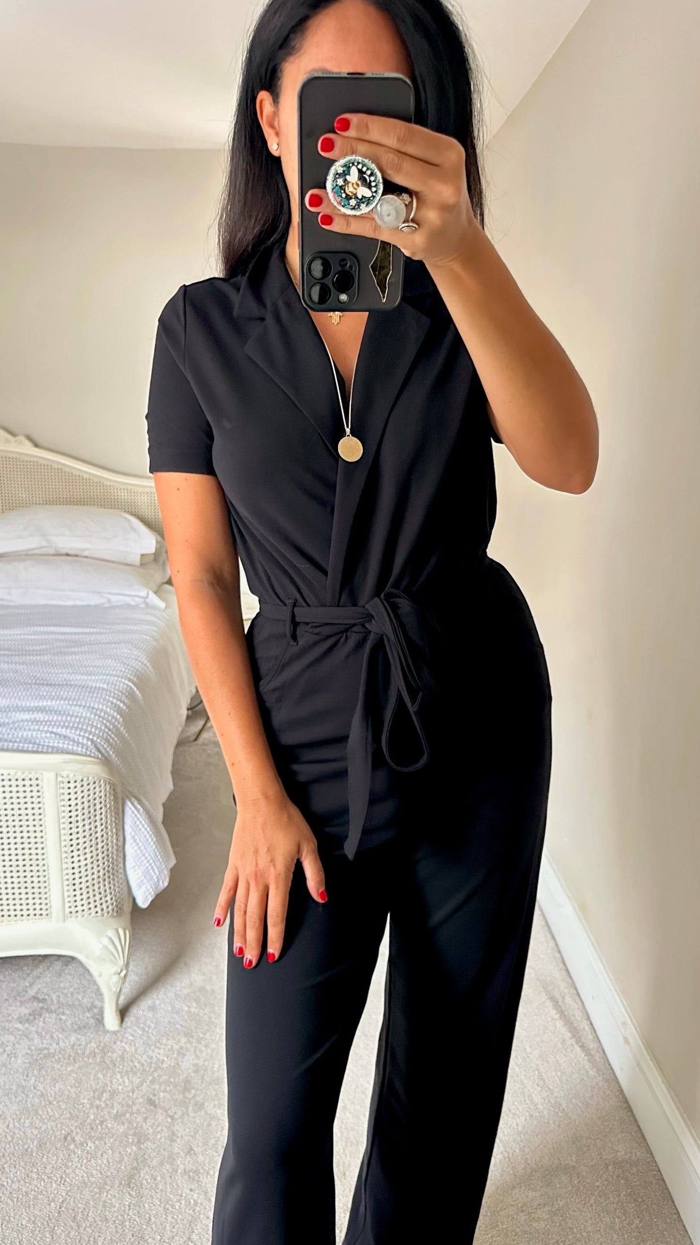 & other stories black playsuit jumpsuit medium UK 10-12 vgc w25
