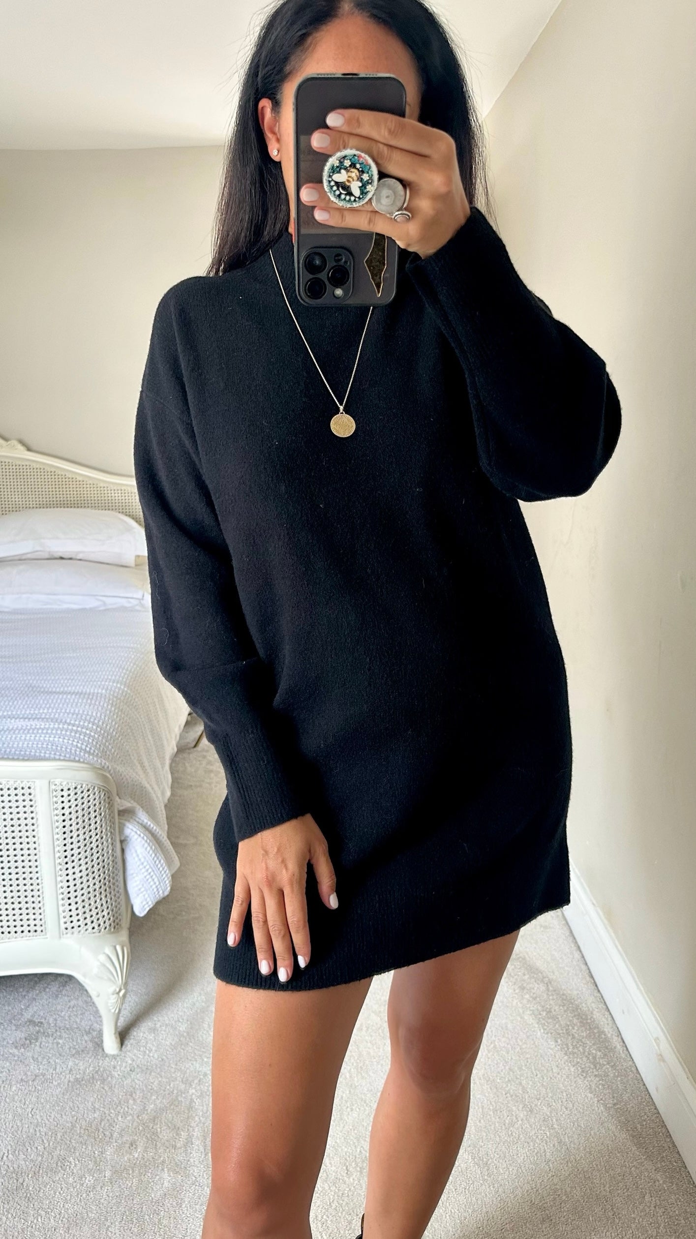 & other stories black knitted jumper dress small UK 8-10 vgc w25