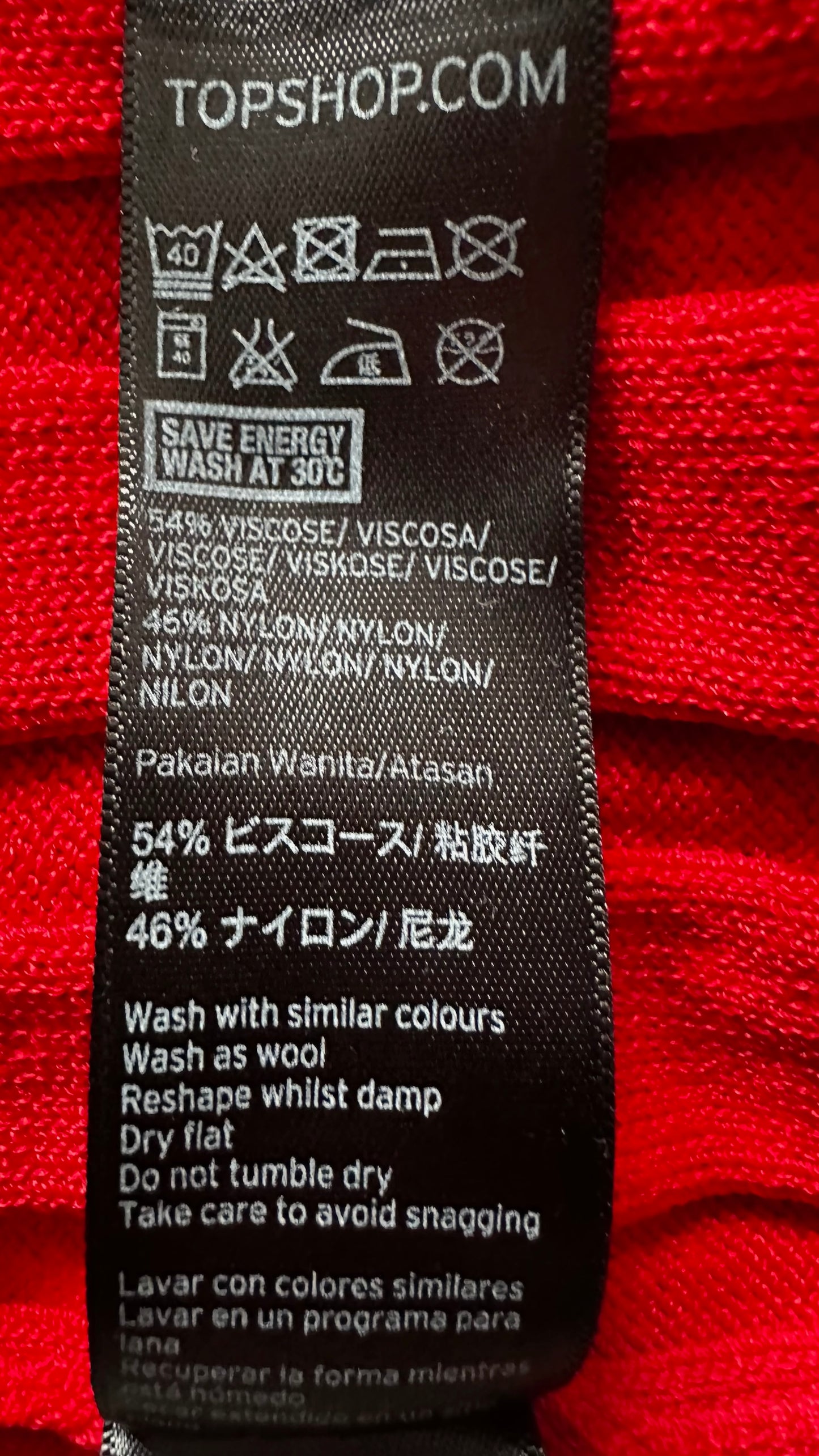 Topshop bright red ribbed knitted maxi jumper dress large UK 12-14 vgc XMS25