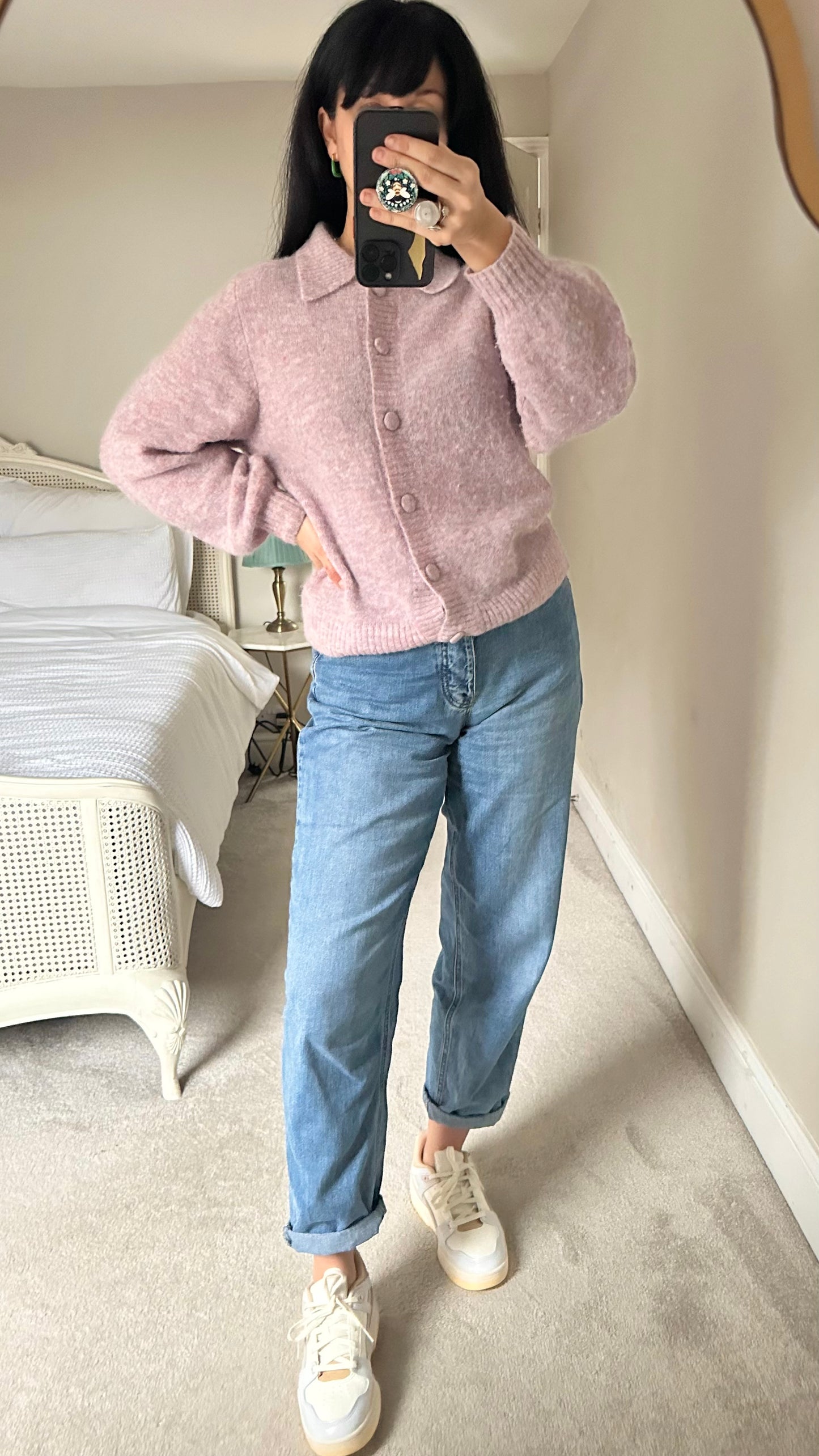 Selected Femme lilac alpaca blend cardigan jumper small medium UK 10 12 vgc