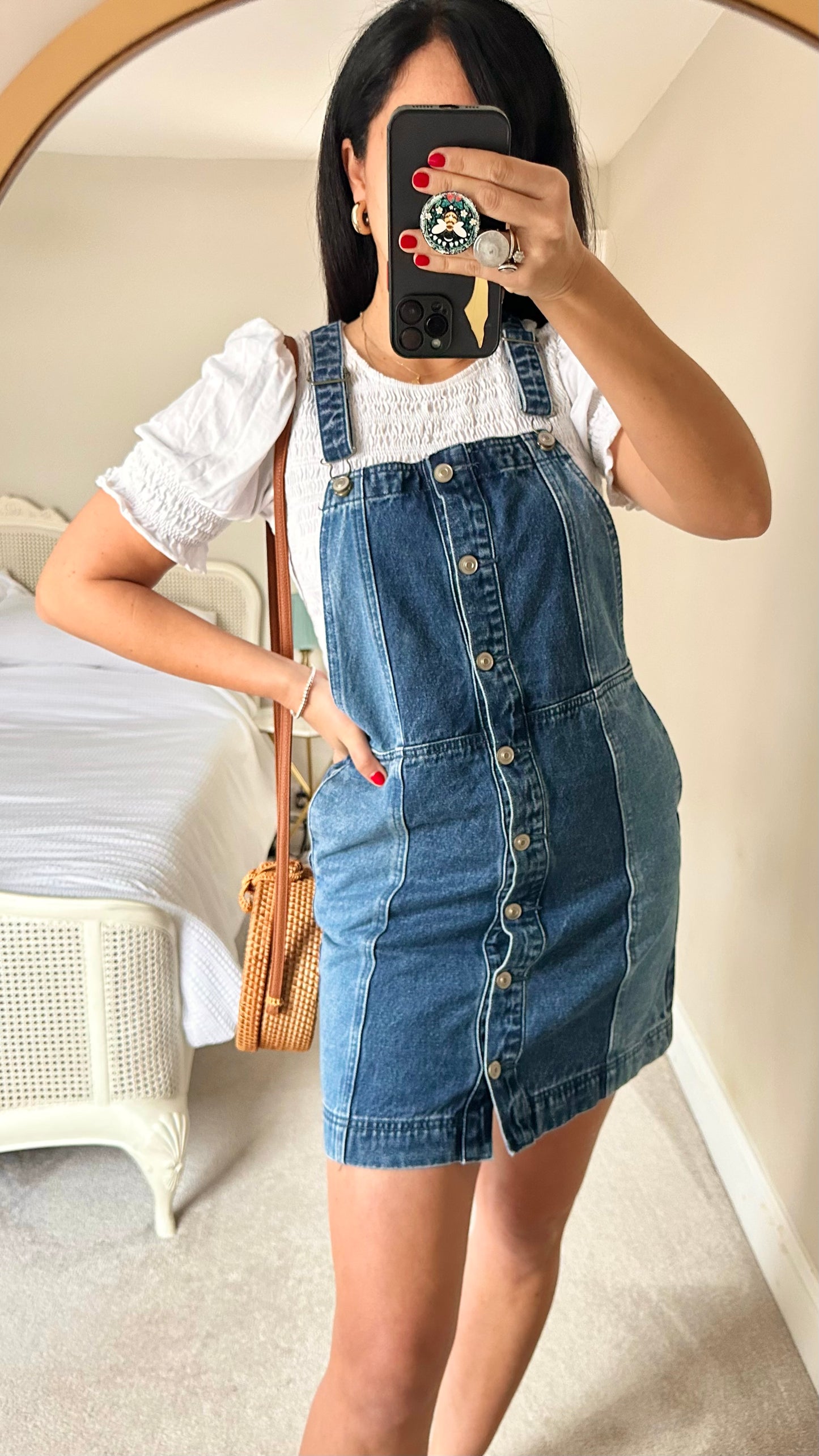 Oliver Bonas denim jeans dungaree dress extra large UK 14 mini