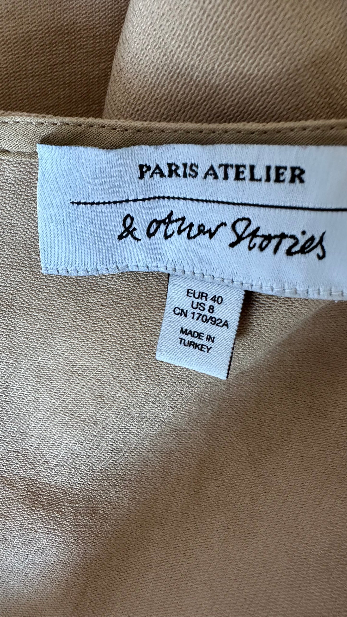 & other stories cream beige cropped plain tank top medium UK 10-12 vgc