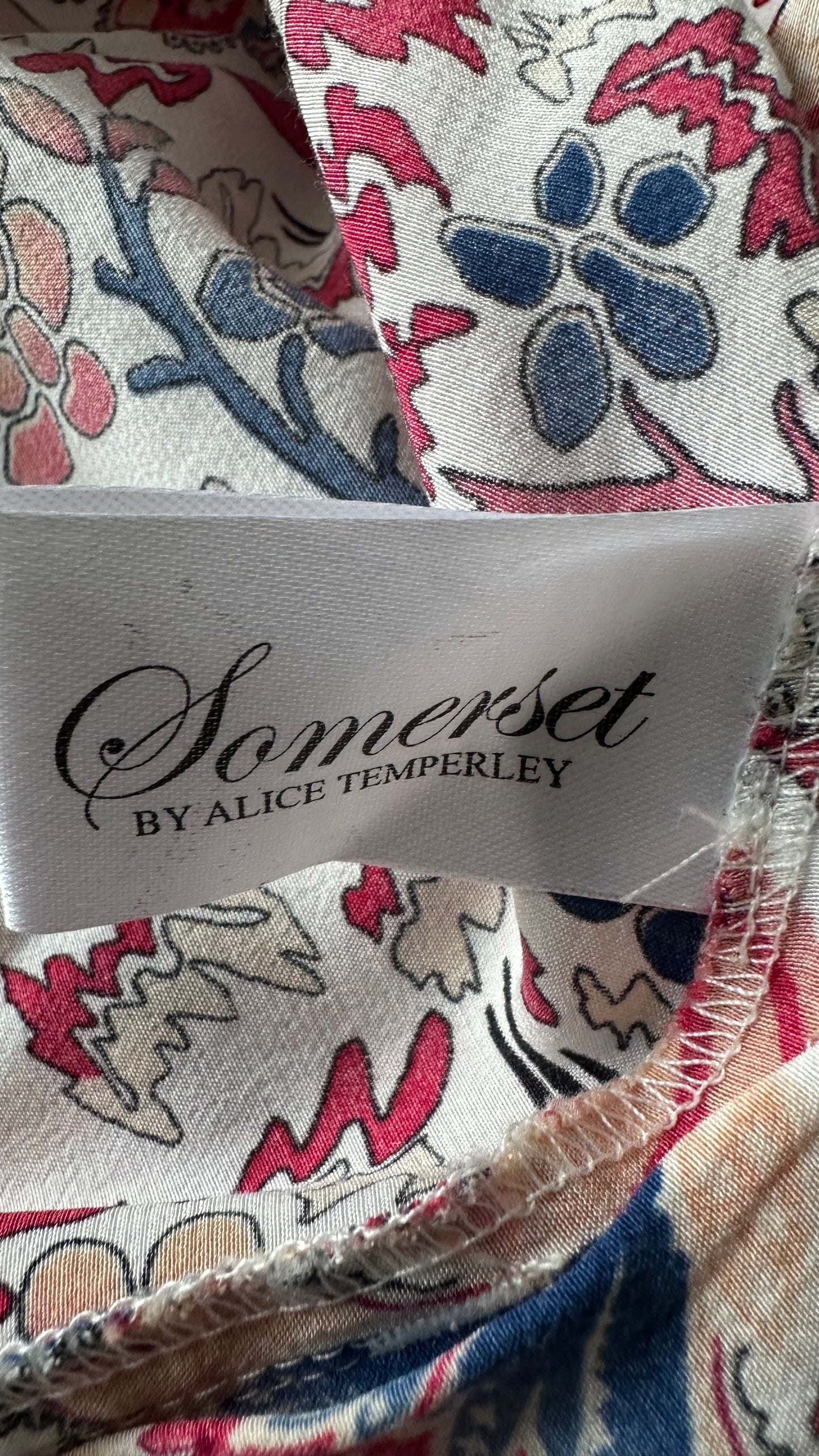 Somerset Alice Temperley coral white blue printed jumpsuit playsuit large UK 12 new bnwot