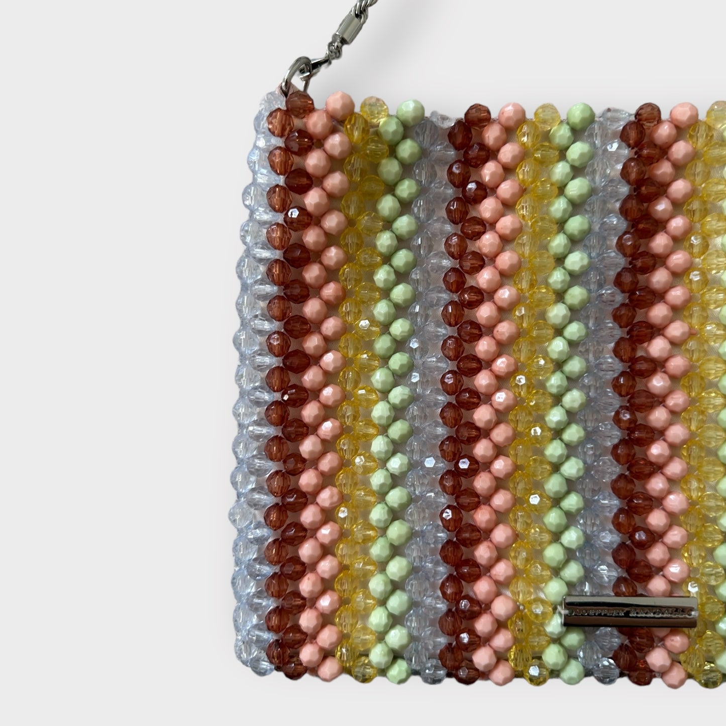 Loeffler Randall multi colour beaded clutch wedding guest handbag small vgc