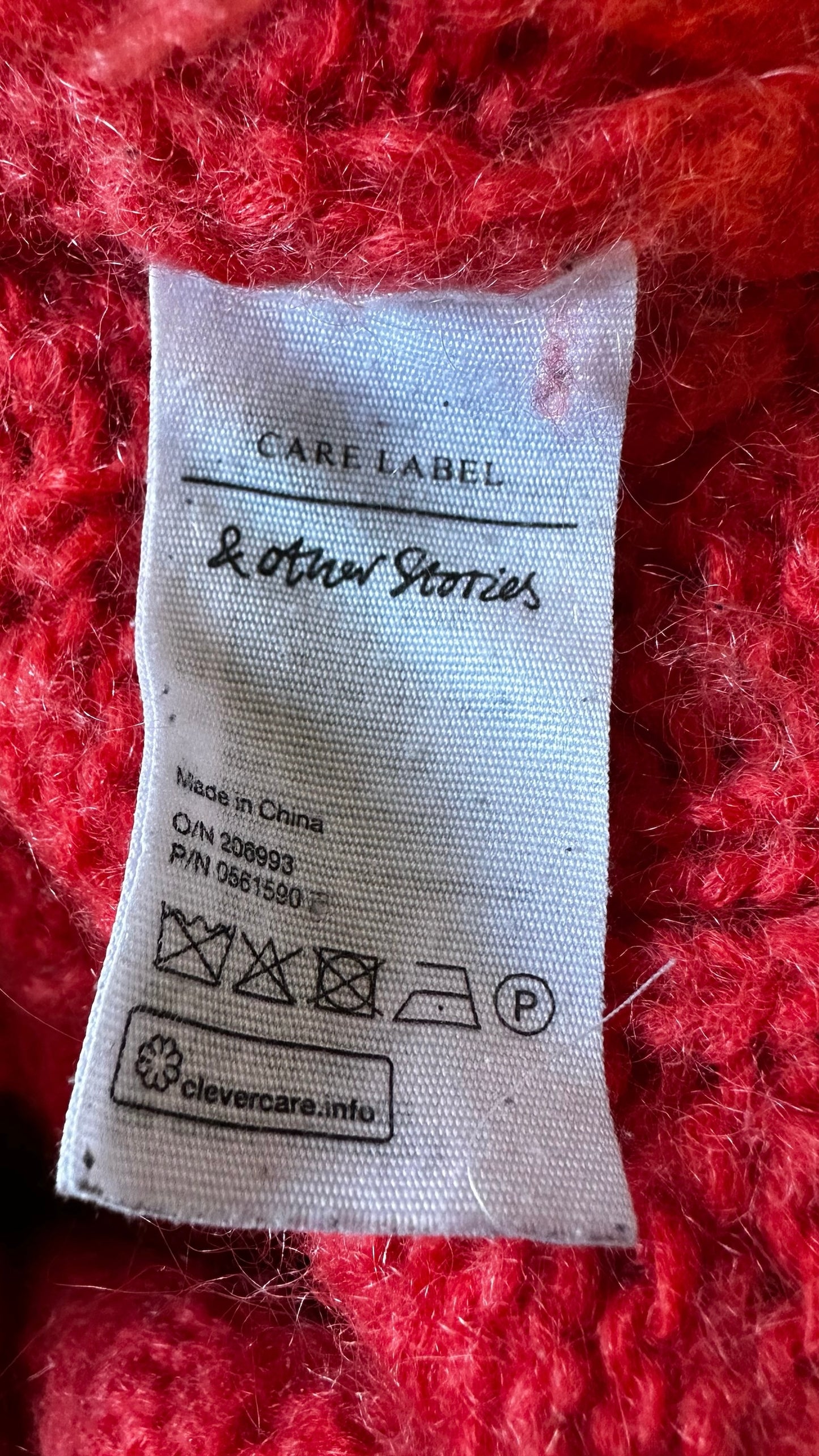 & Other stories coral pink knitted mohair blend jumper large L UK 12 excellent used condition