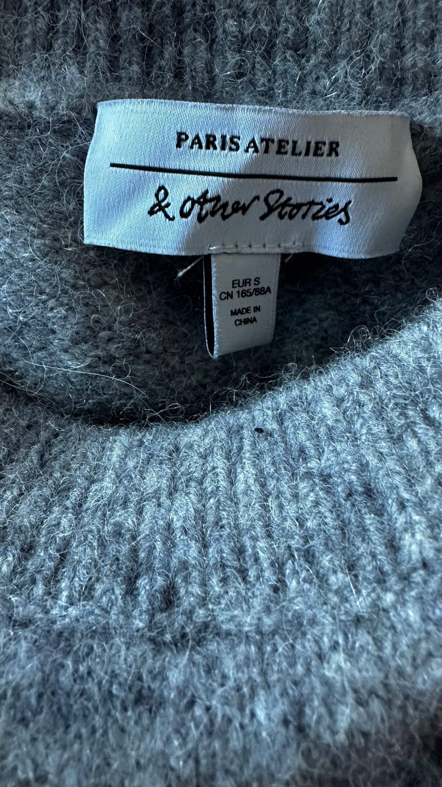 &Other stories grey alpaca blend poodle dog print jumper small S 8-10 excellent used condition